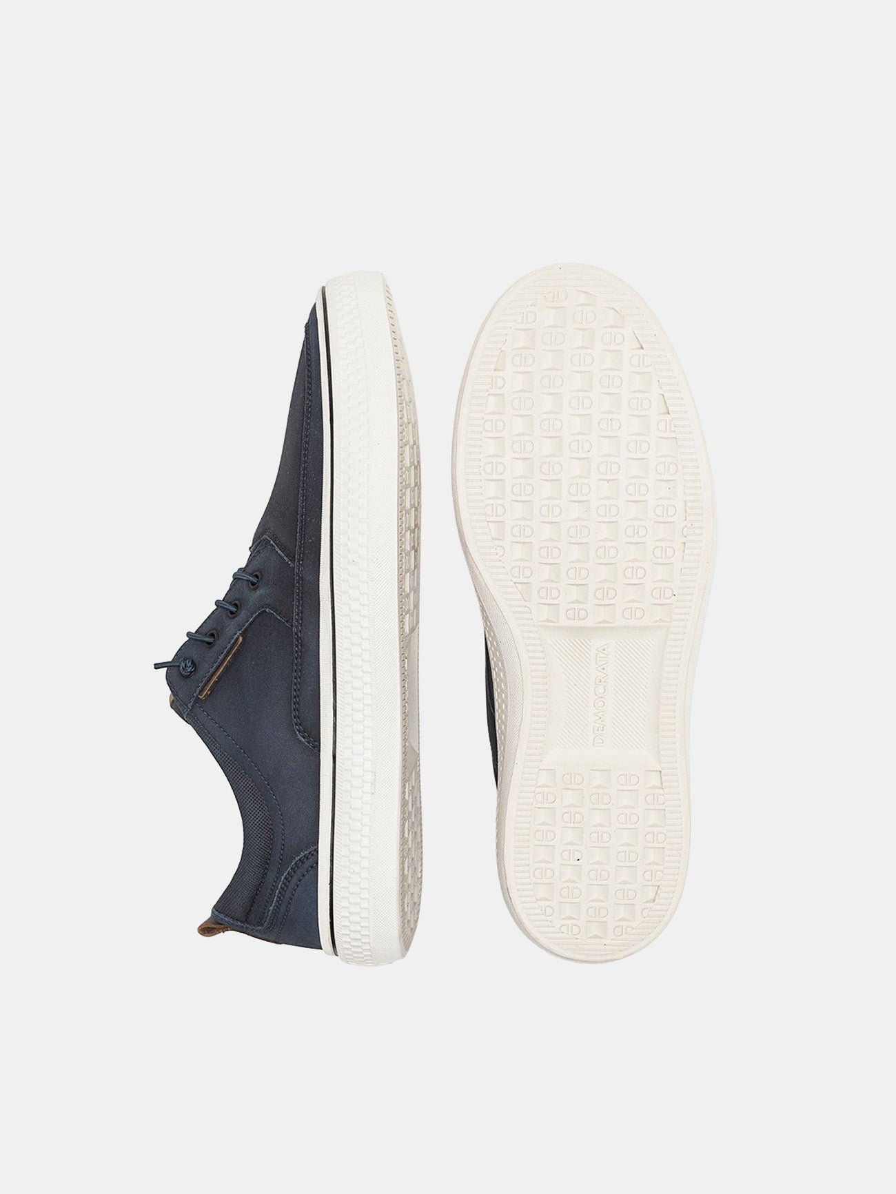 Democrata Men's Fender Denim Leather Sneakers #color_Navy