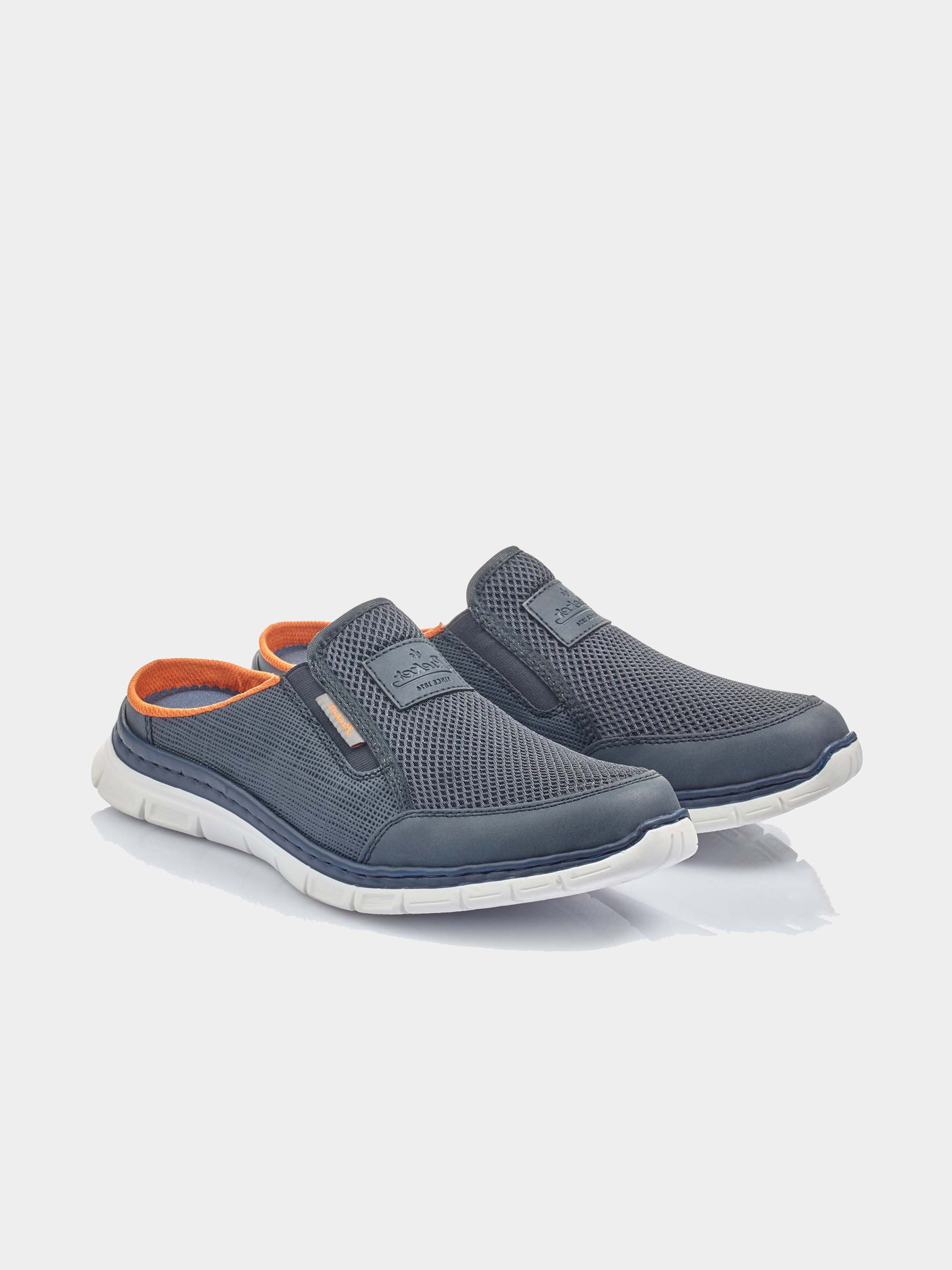 Rieker B4879 Men's Mule Shoes #color_Blue