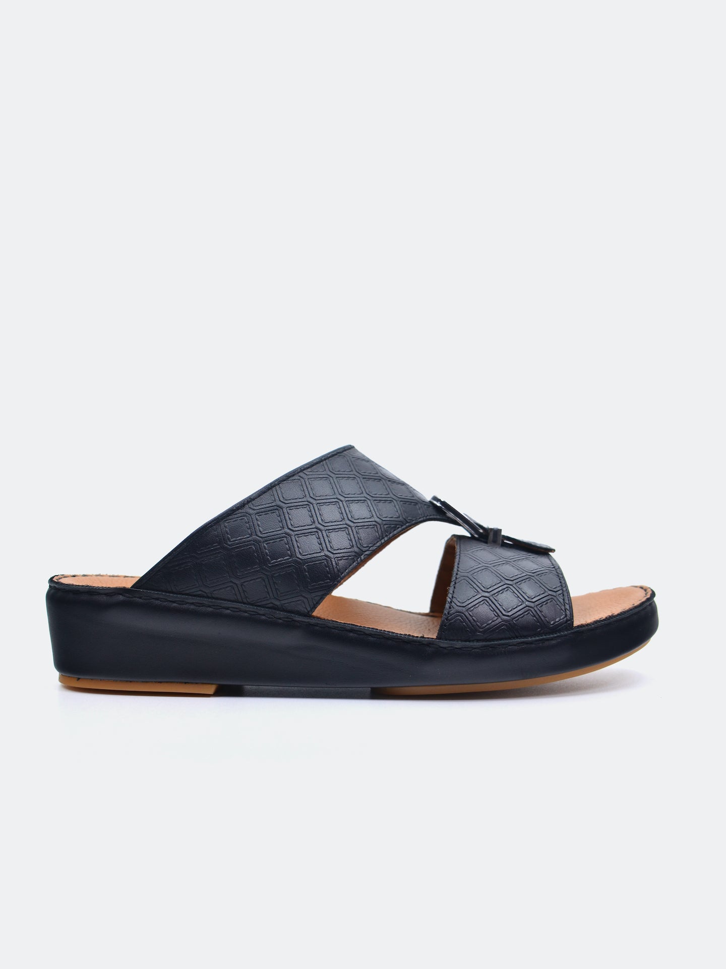 Barjeel Uno B-11 Men's Arabic Sandals #color_Black