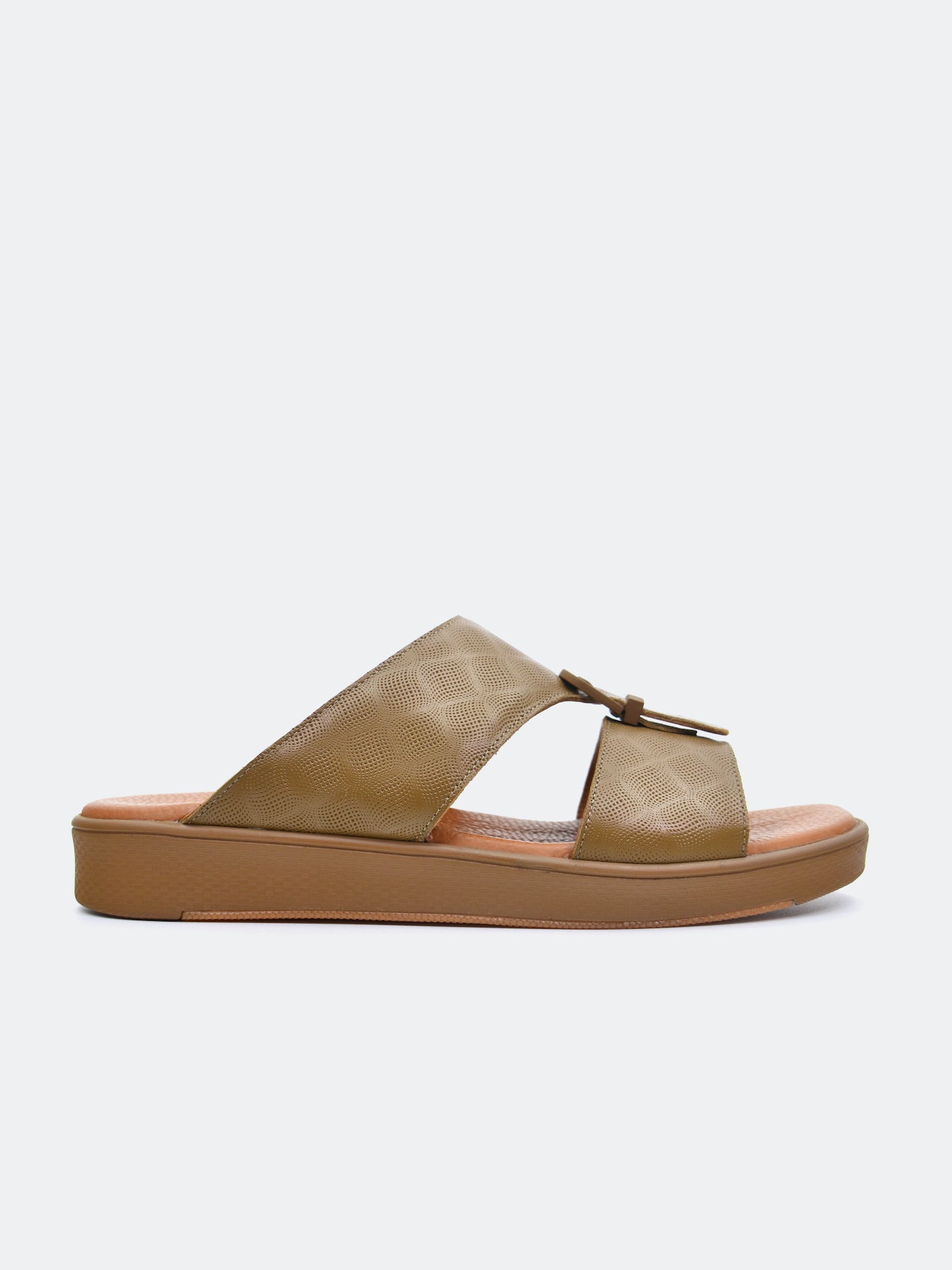Barjeel Uno SP1-018 Men's Arabic Sandals #color_Light Gray