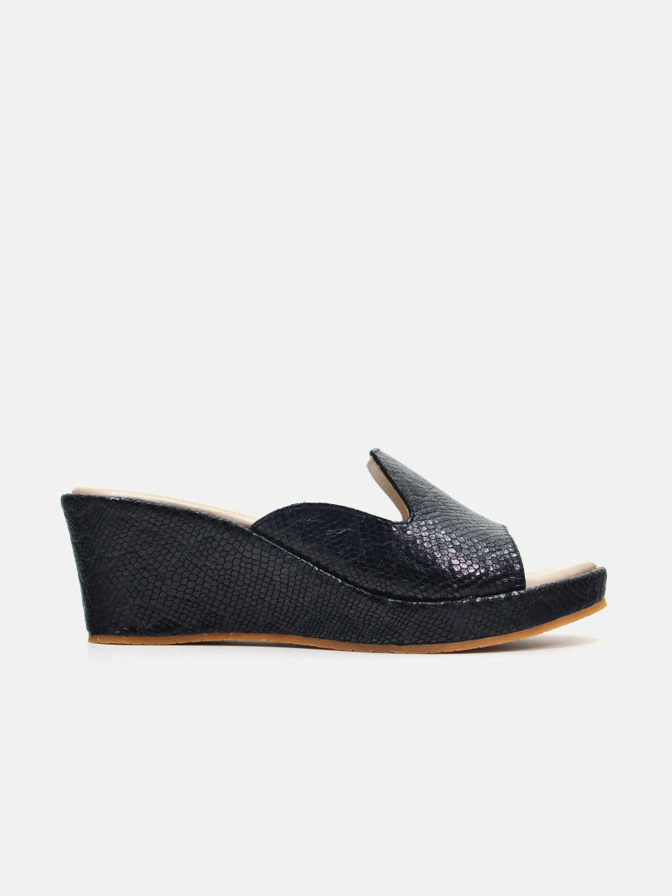 Michelle Morgan MM-300 Women's Wedge Sandals #color_Black