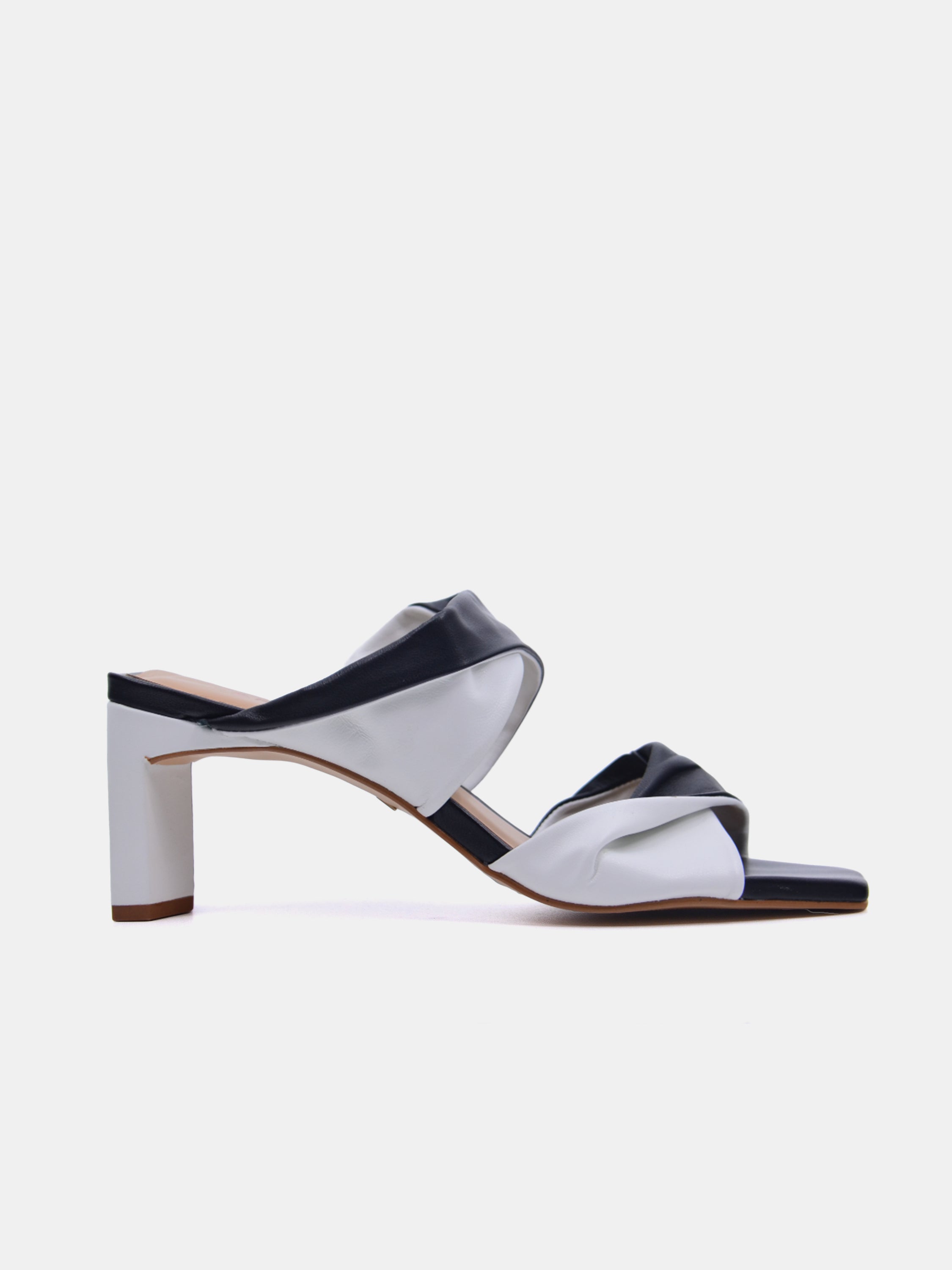 Carrano Women's Duo Twist Middle Leather Sandals #color_Black