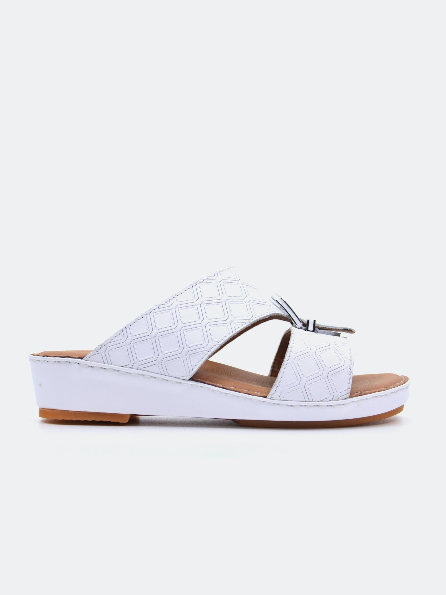 Barjeel Uno B-11 Boys Arabic Sandals #color_White