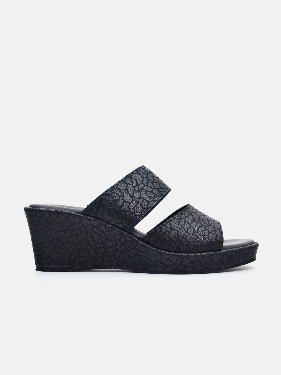 Michelle Morgan MM-302 Women's Wedge Sandals #color_Black