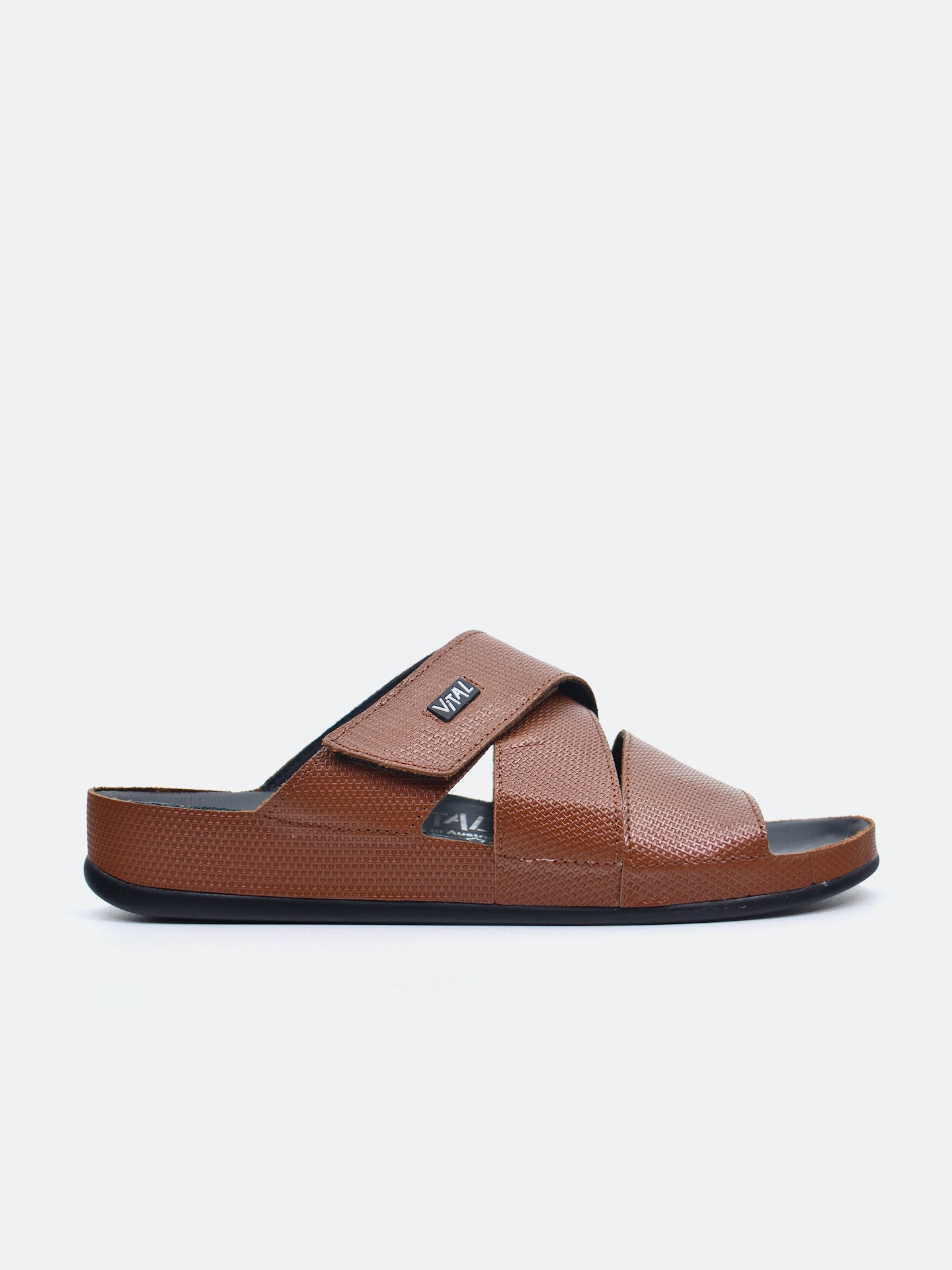 Vital 09080S Men's Slider Sandals #color_Brown