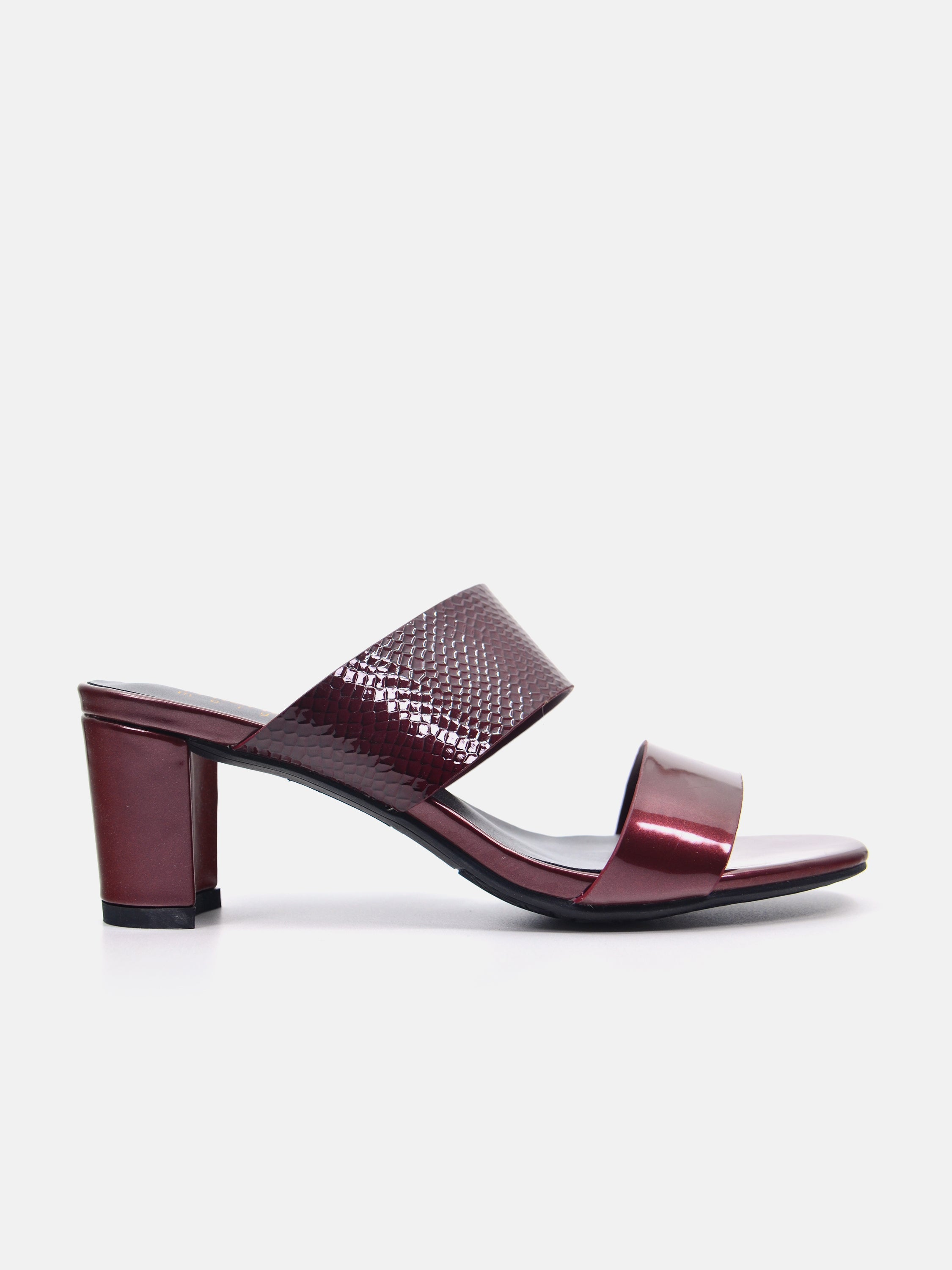 Michelle Morgan 914RJ192 Women's Checked Patent Heeled Sandals #color_brown