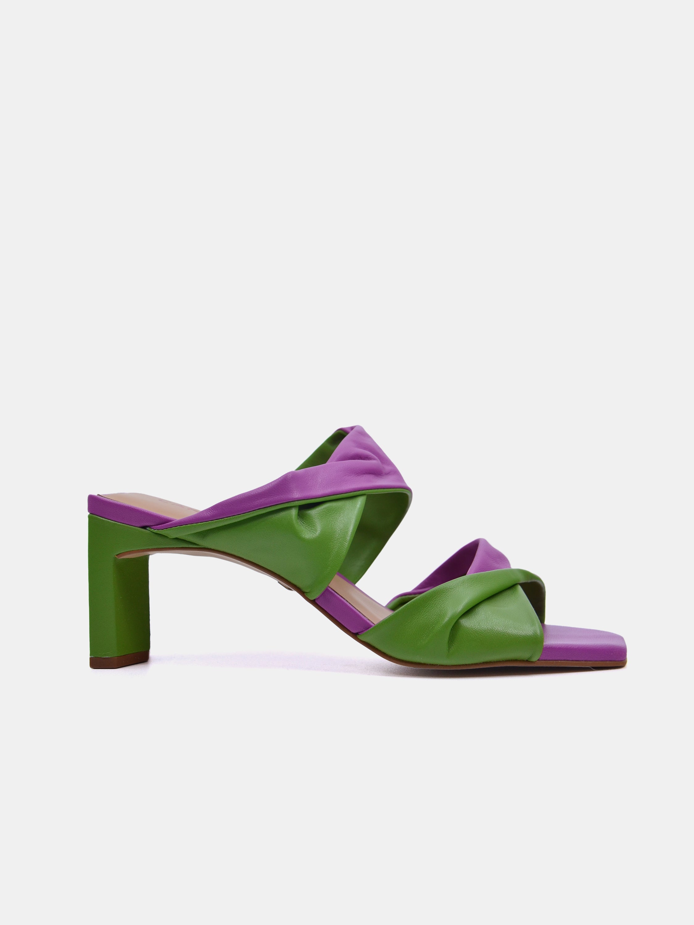 Carrano Women's Duo Twist Middle Leather Sandals #color_Green