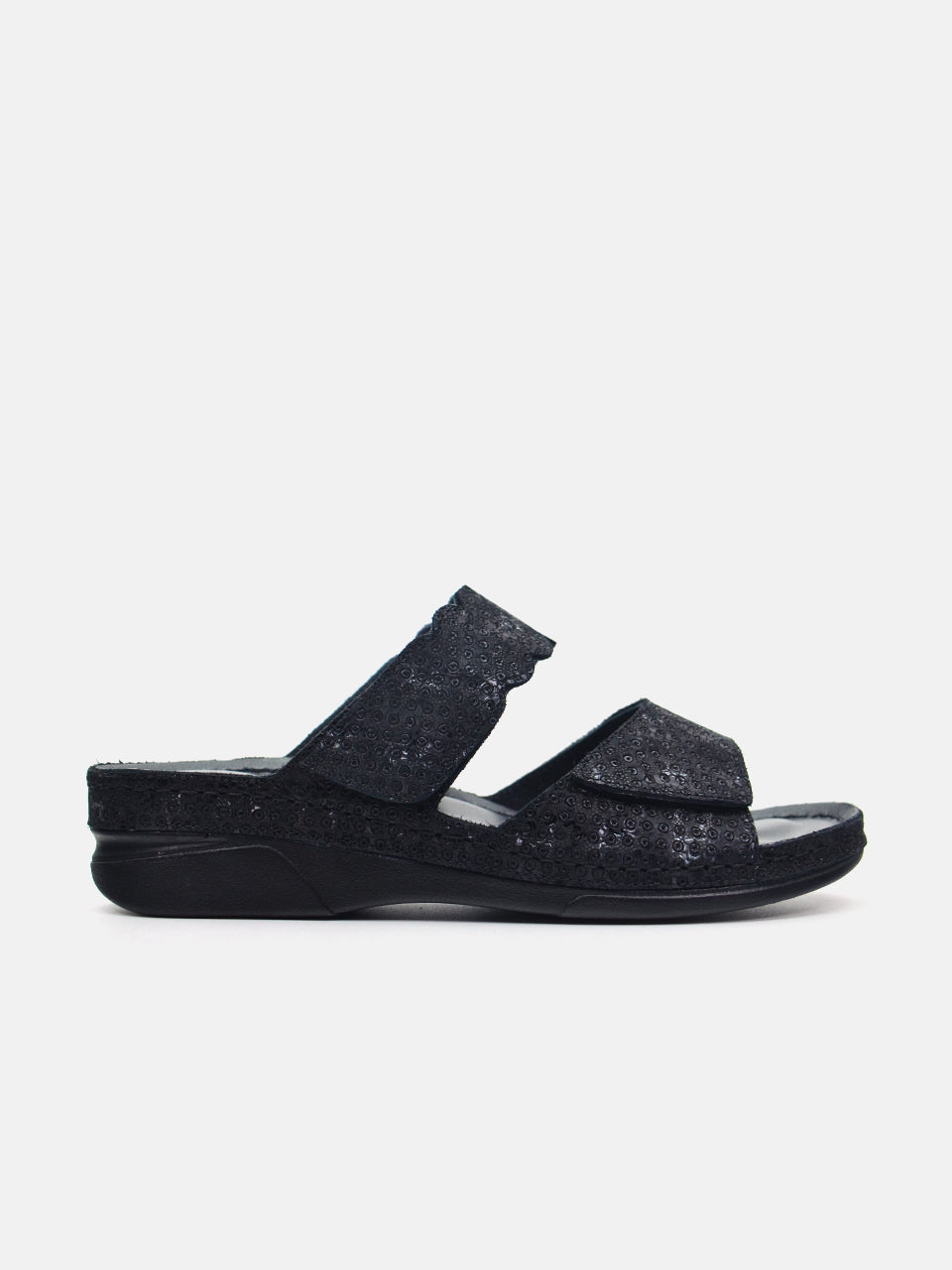 Michelle Morgan MM-102 Women's Slider Sandals #color_Black