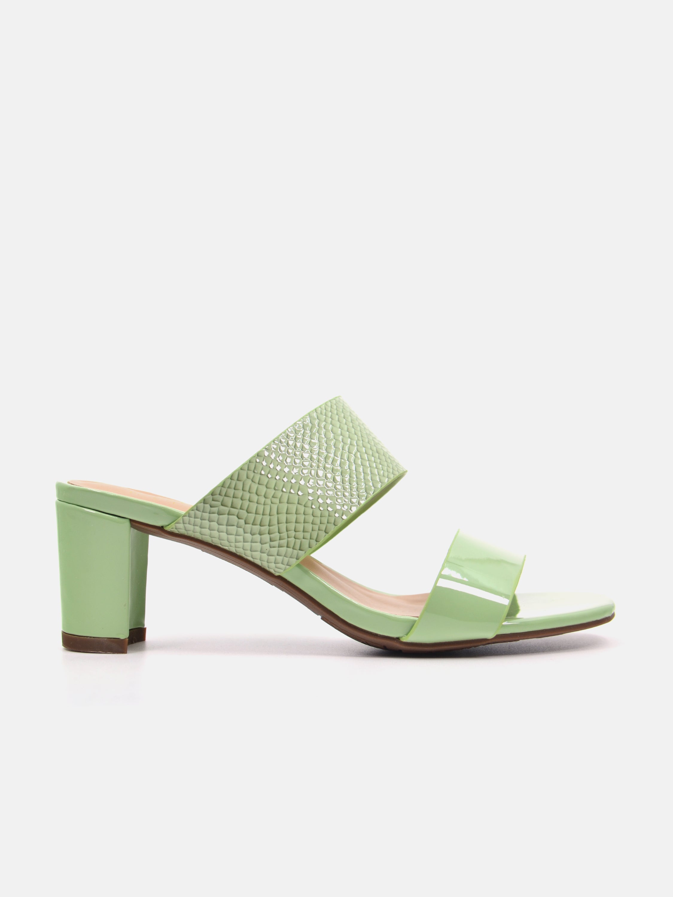 Michelle Morgan 914RJ192 Women's Checked Patent Heeled Sandals #color_Green