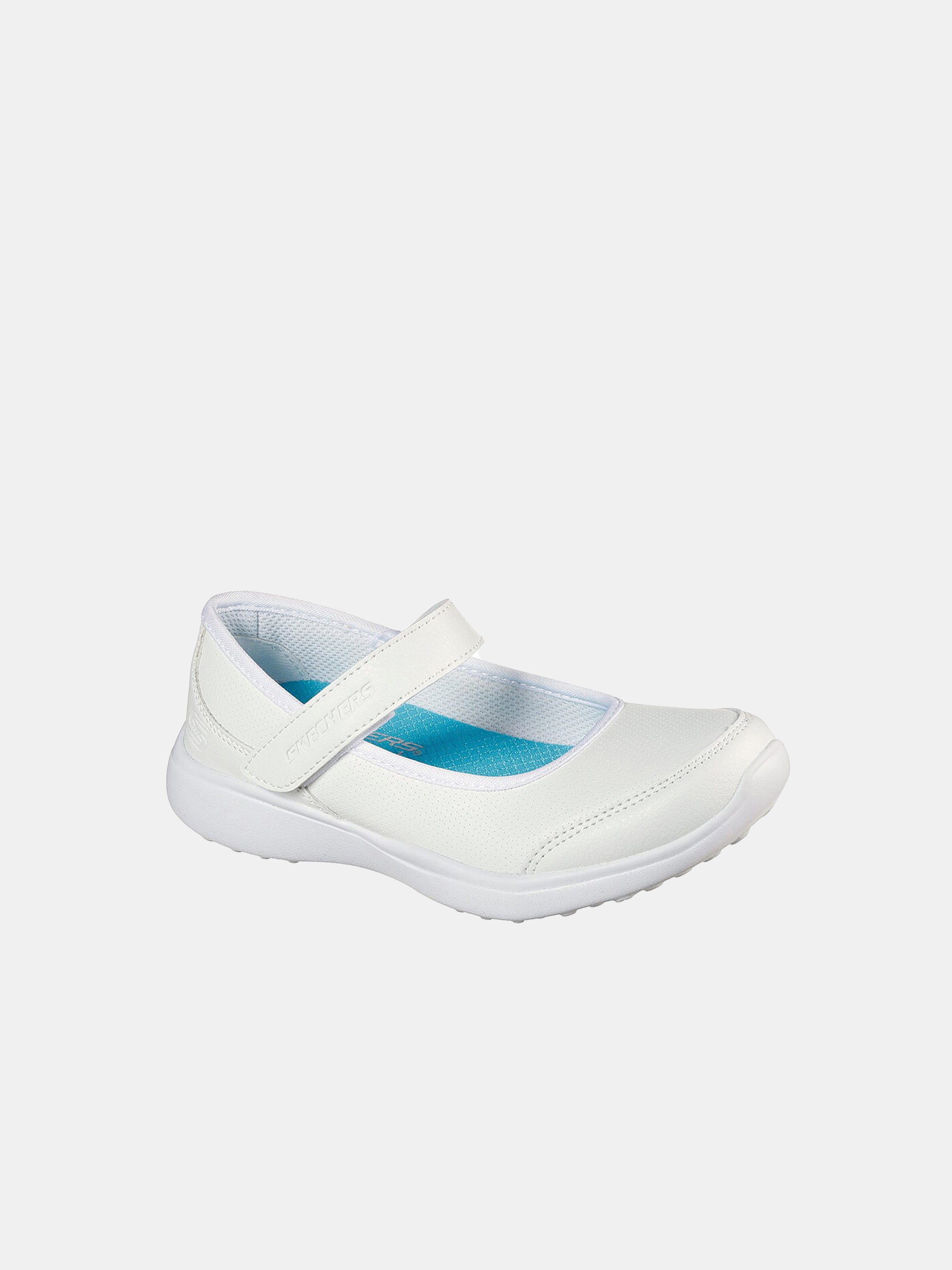 Skechers Girls Microstrides - Class Spirit School Shoes #color_White