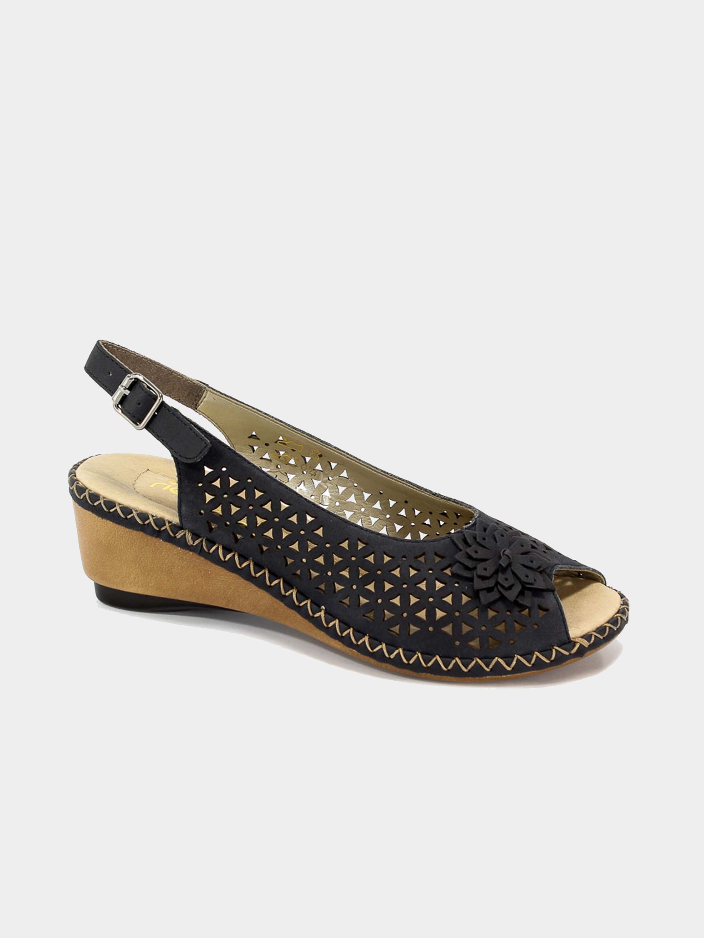 Rieker 66156 Women Alena Back Strap Sandals #color_Blue