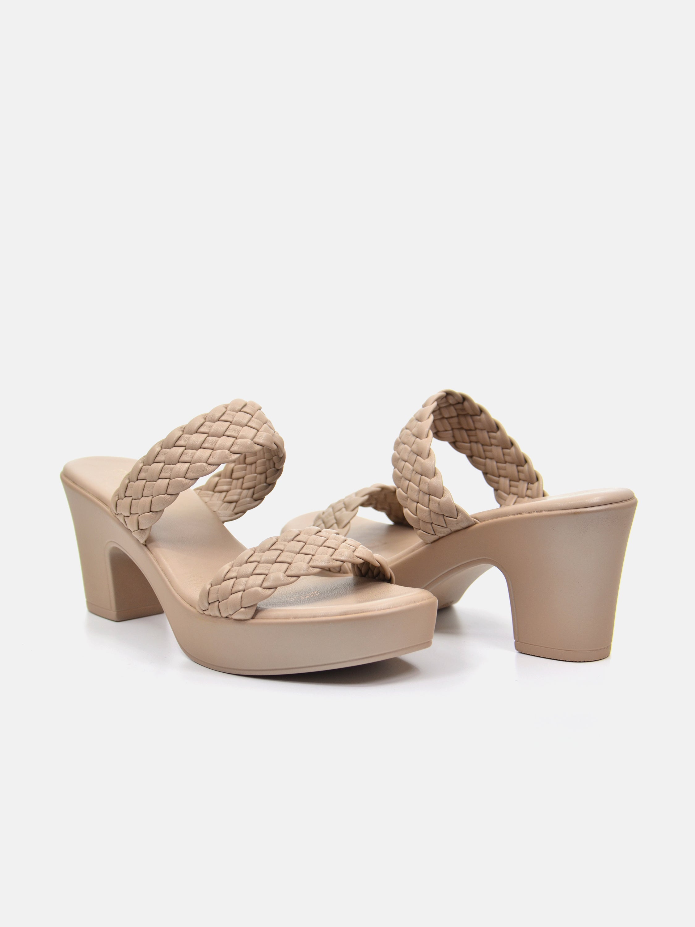 Michelle Morgan 114RJ85E Women's Braided Strap Sandals #color_Beige