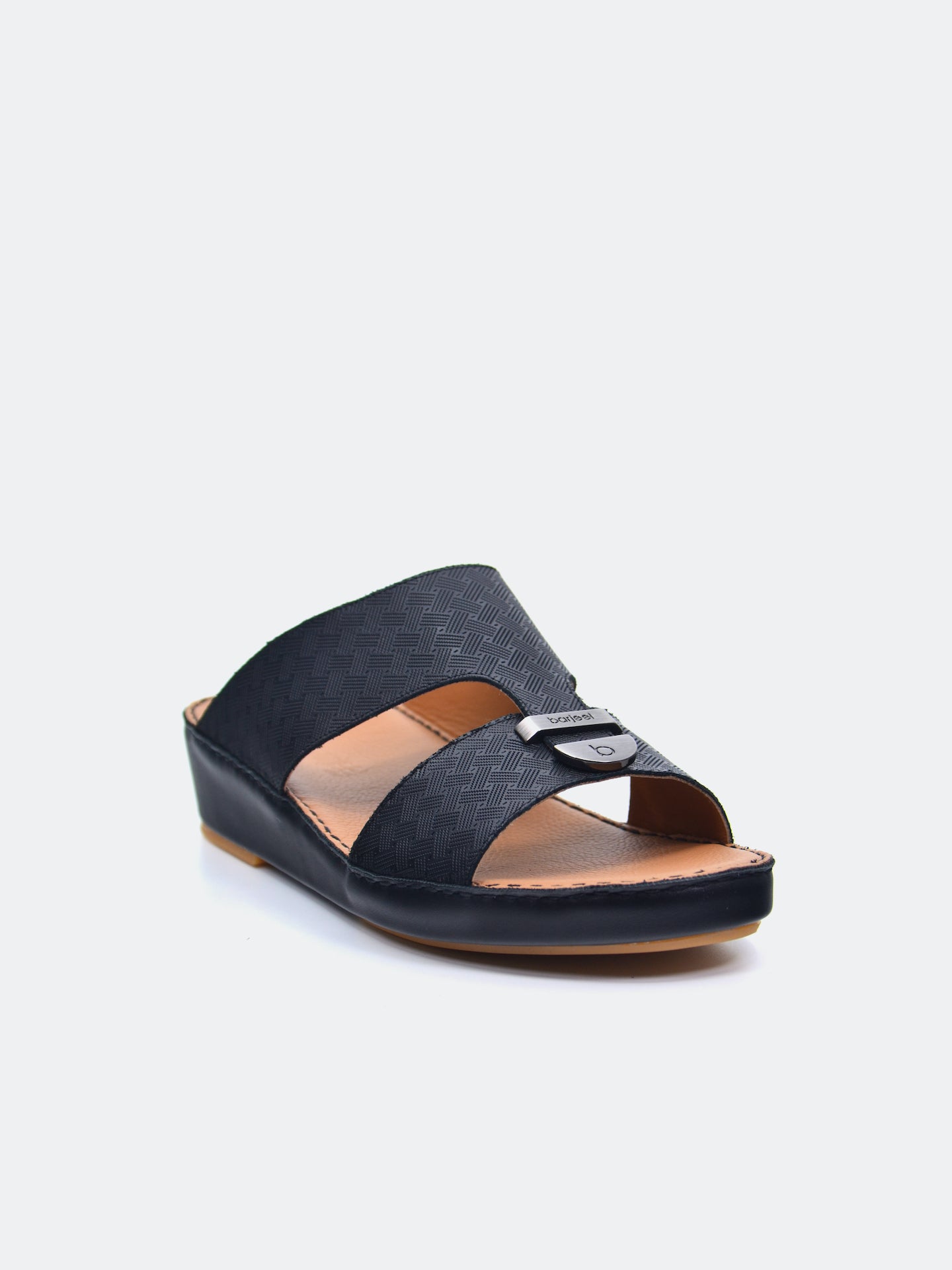 Barjeel Uno B-14 Men's Arabic Sandals #color_Black