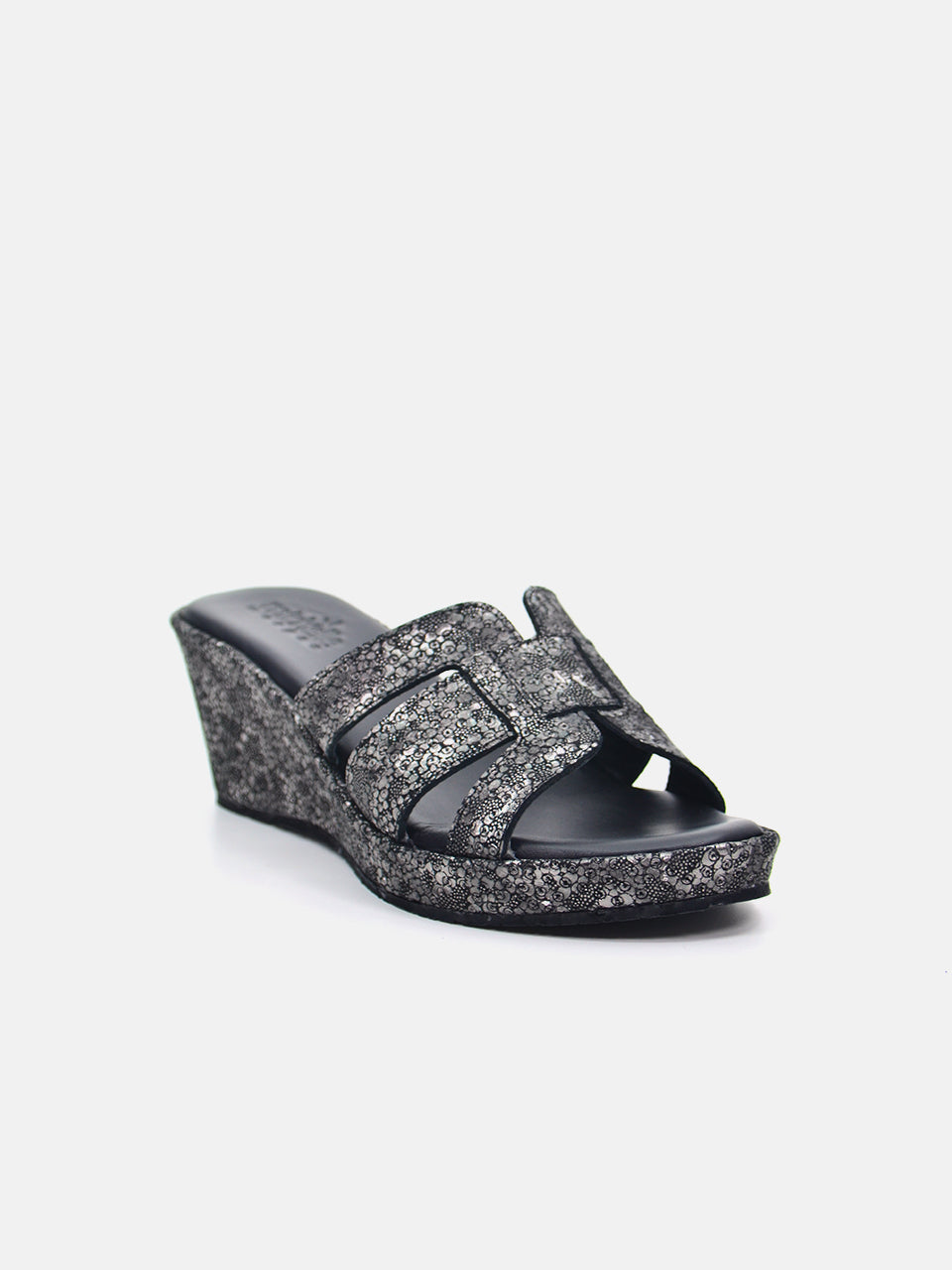 Michelle Morgan MM-301 Women's Wedge Sandals #color_Silver