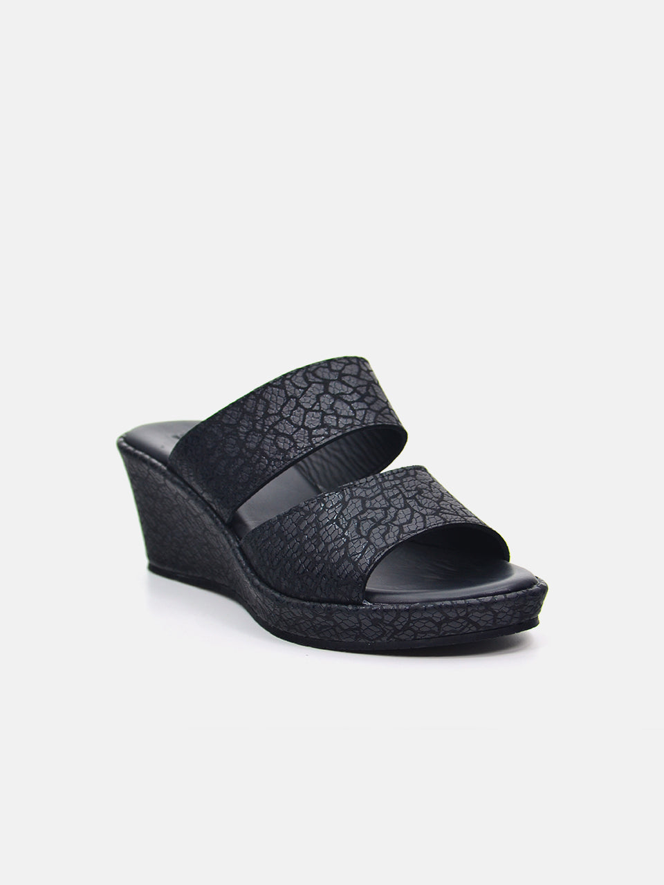 Michelle Morgan MM-302 Women's Wedge Sandals #color_Black