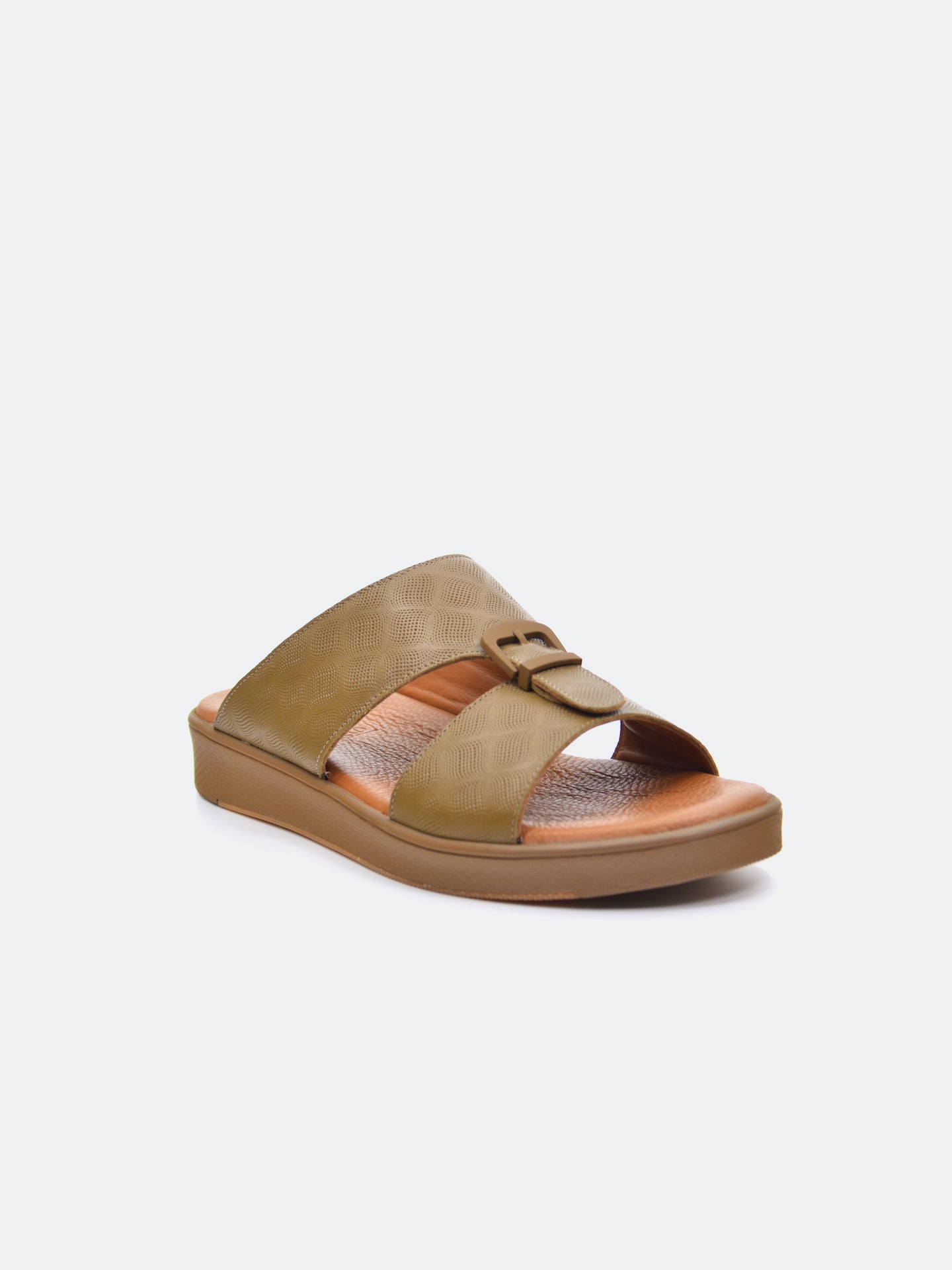 Barjeel Uno SP1-018 Men's Arabic Sandals #color_Light Gray