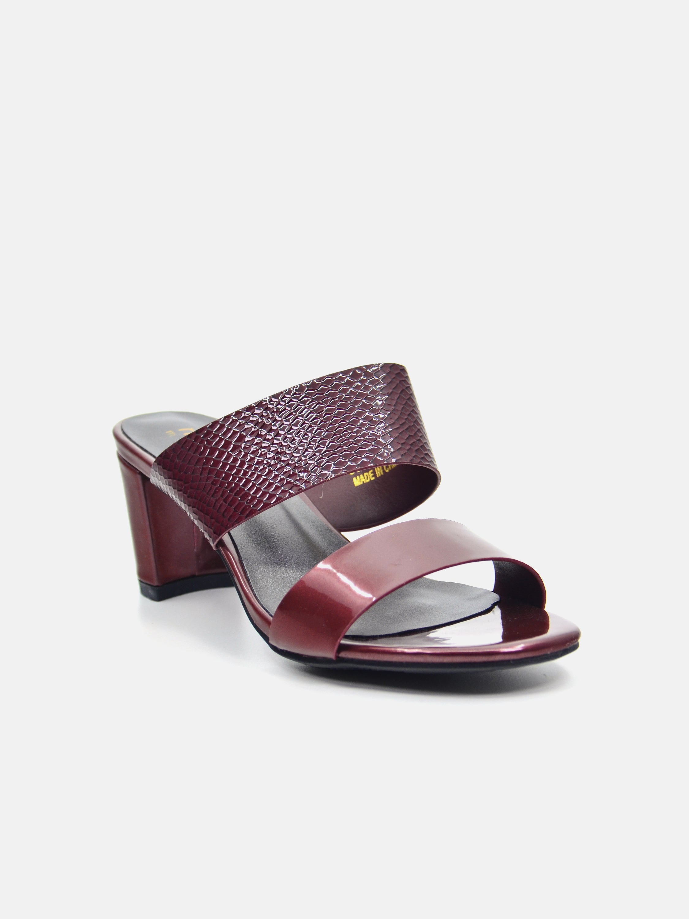 Michelle Morgan 914RJ192 Women's Checked Patent Heeled Sandals #color_brown