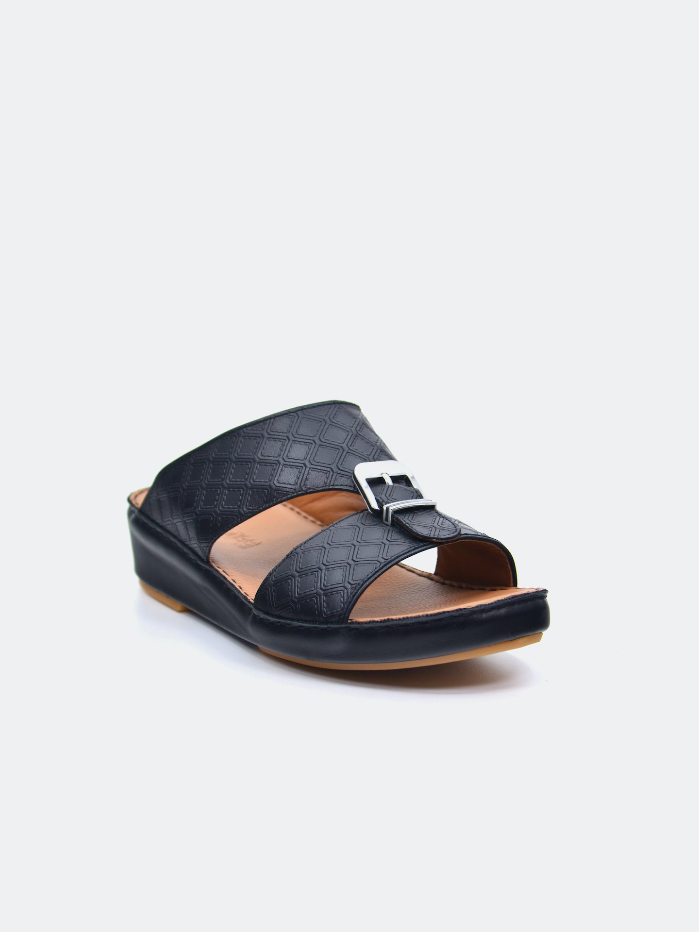 Barjeel Uno B-11 Men's Arabic Sandals #color_Black