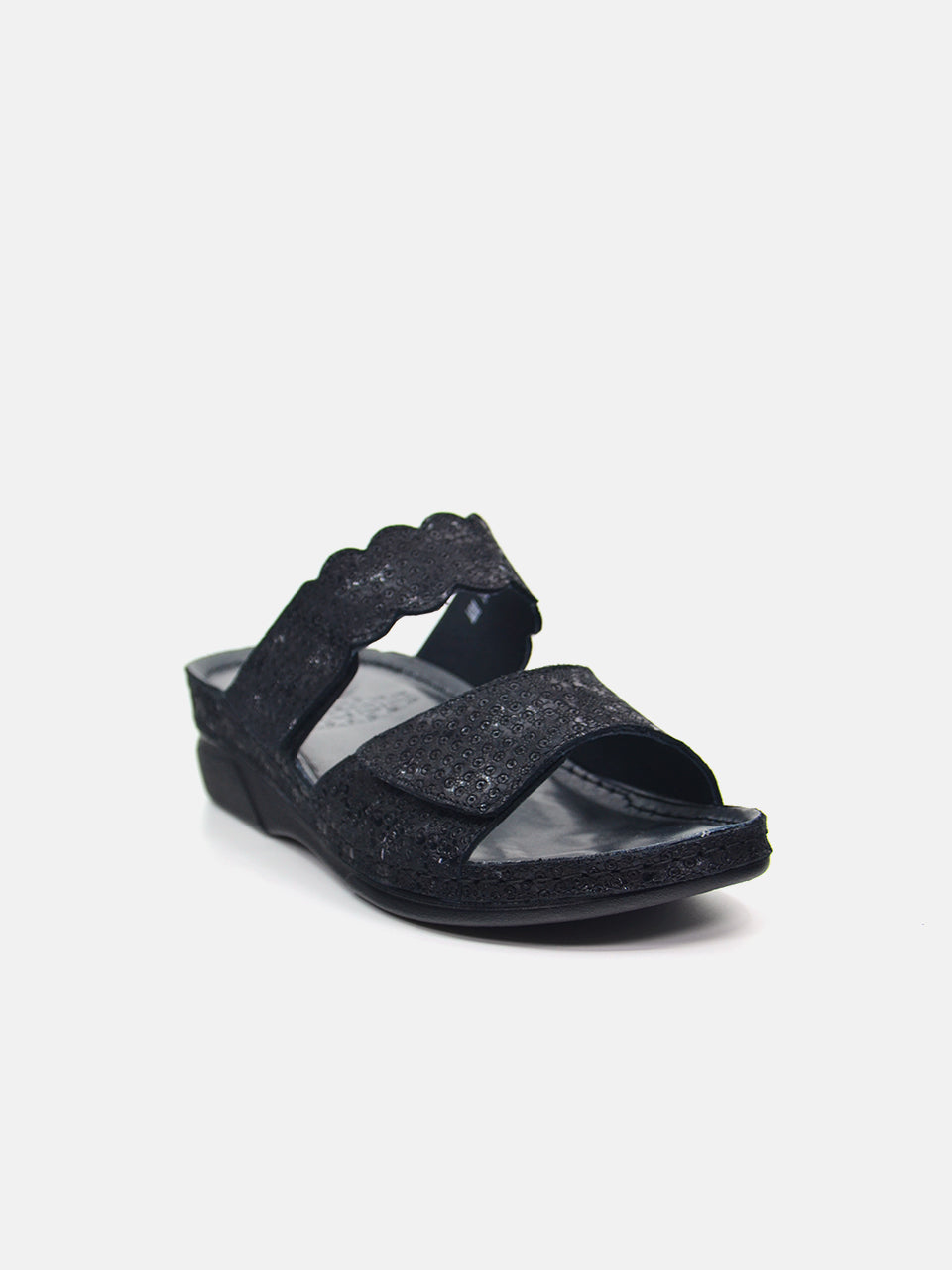 Michelle Morgan MM-102 Women's Slider Sandals #color_Black