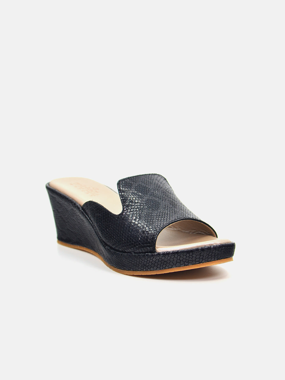 Michelle Morgan MM-300 Women's Wedge Sandals #color_Black