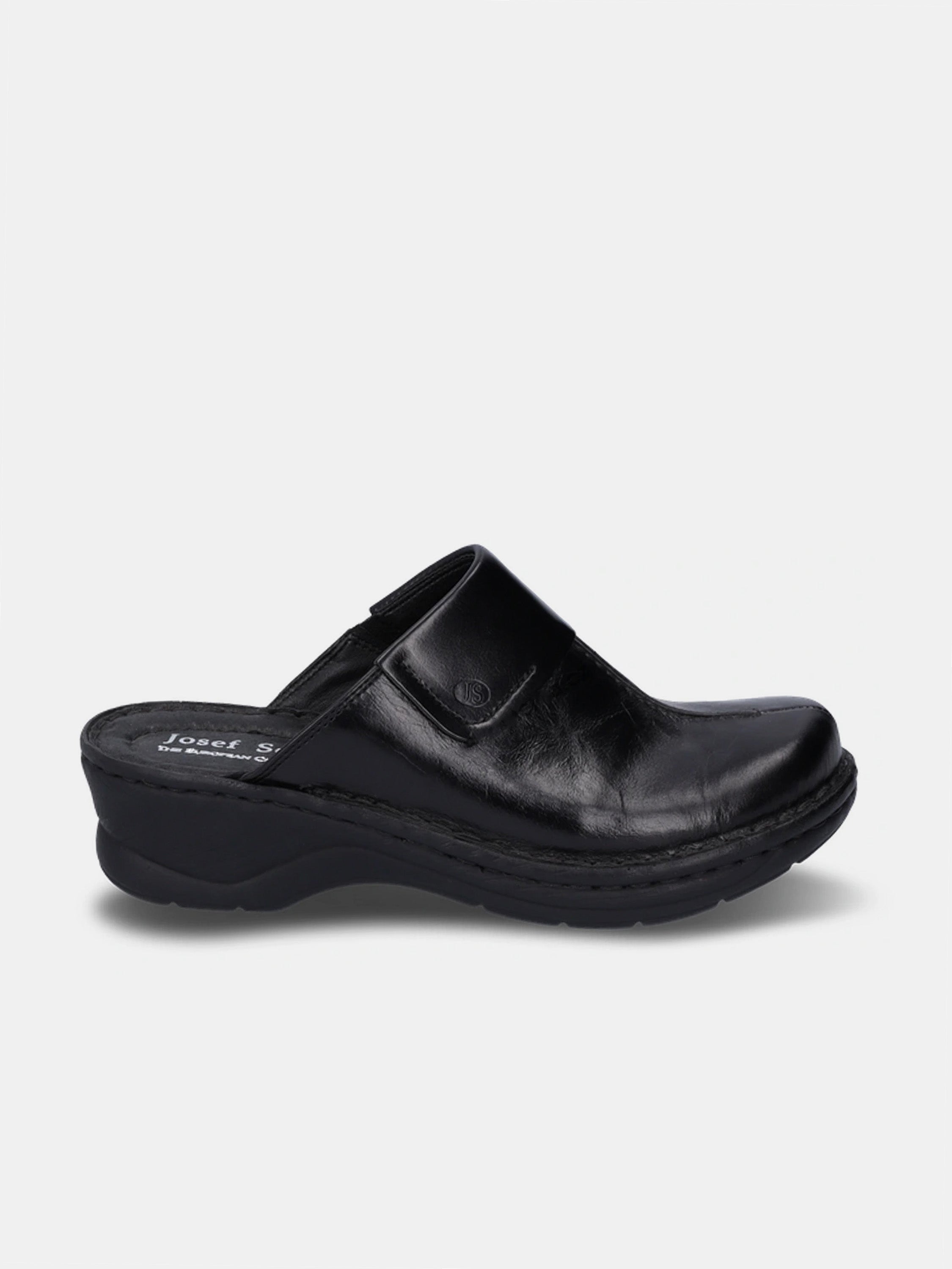 Josef Seibel Women's Carole Full Toe Leather Mules #color_Black