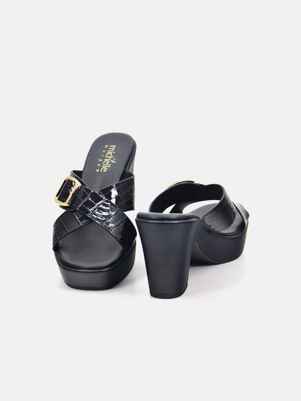 Michelle Morgan 114RJ858 Women's Heeled Sandals #color_Black
