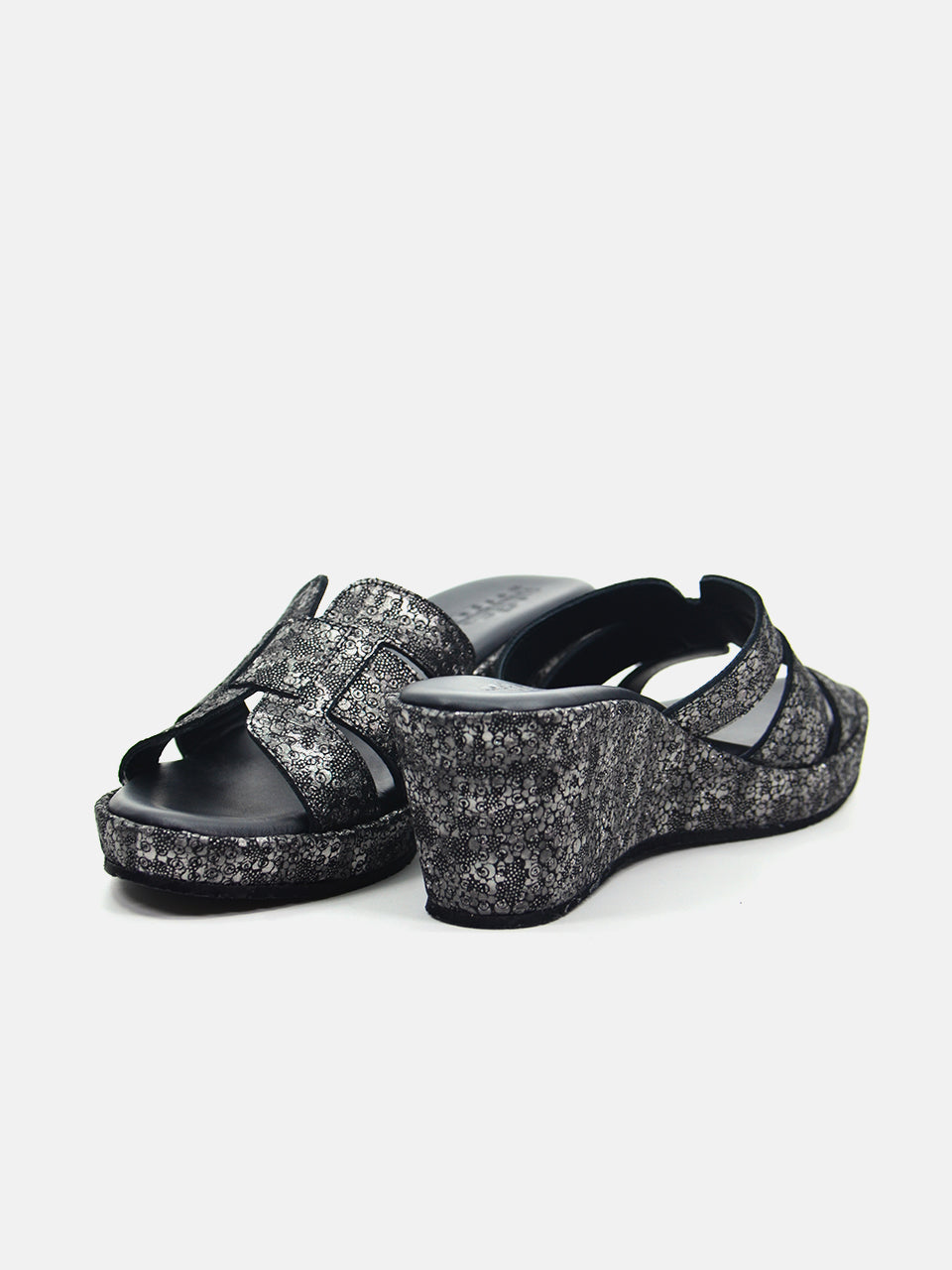 Michelle Morgan MM-301 Women's Wedge Sandals #color_Silver
