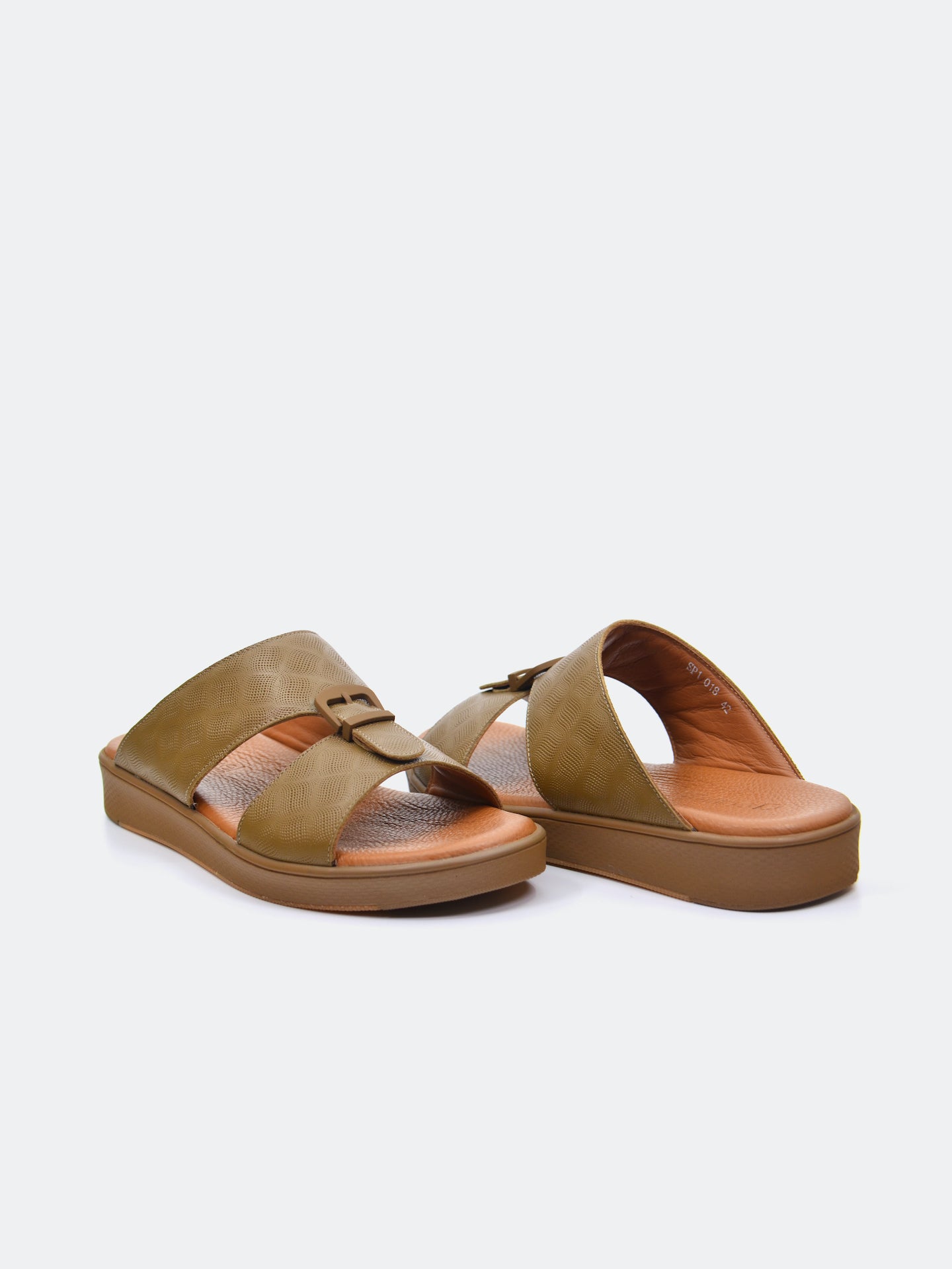 Barjeel Uno SP1-018 Men's Arabic Sandals #color_Light Gray