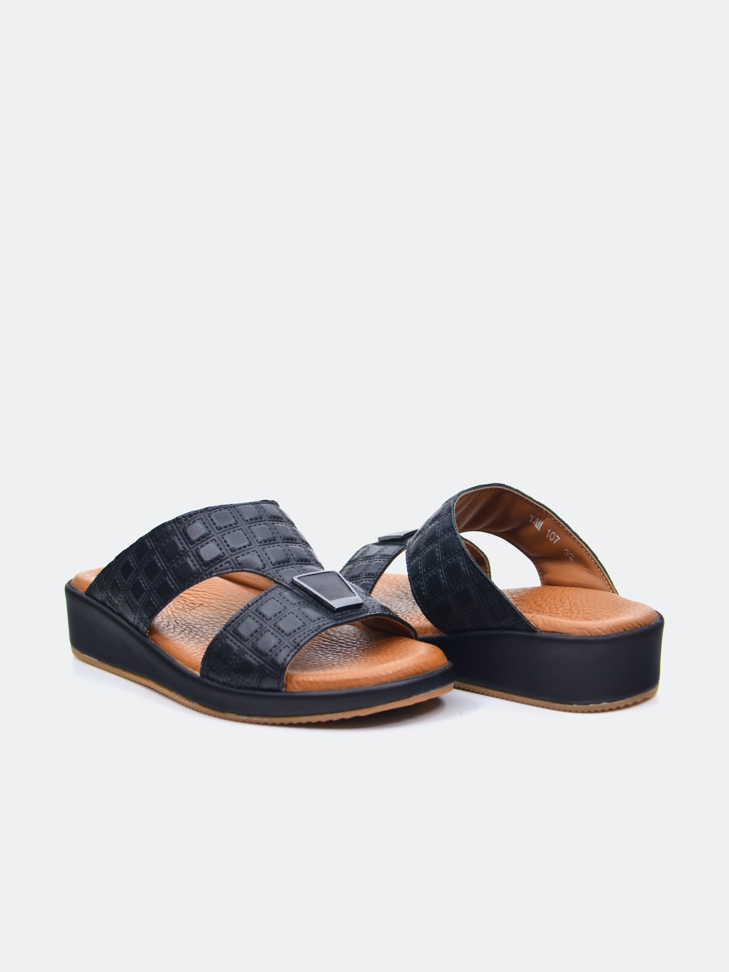 Barjeel Uno TAM-107 Boys Arabic Sandals #color_Black