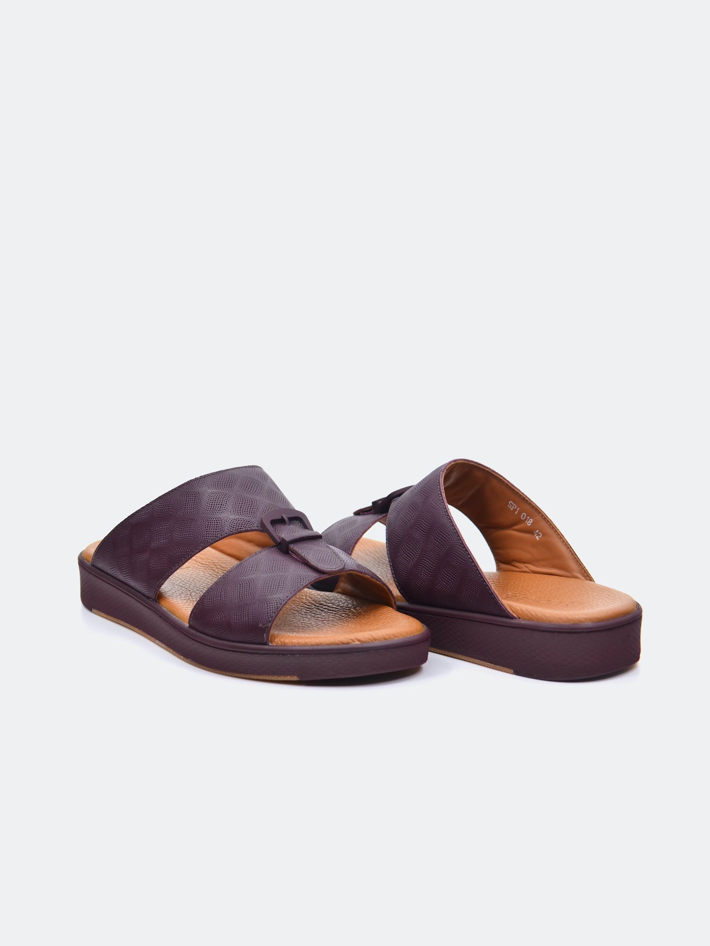 Barjeel Uno SP1-018 Men's Arabic Sandals #color_Maroon