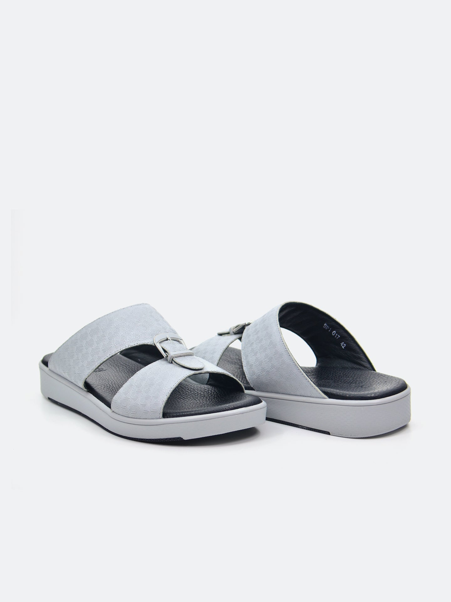 Barjeel Uno SP1-017 Men's Arabic Sandals #color_Gray
