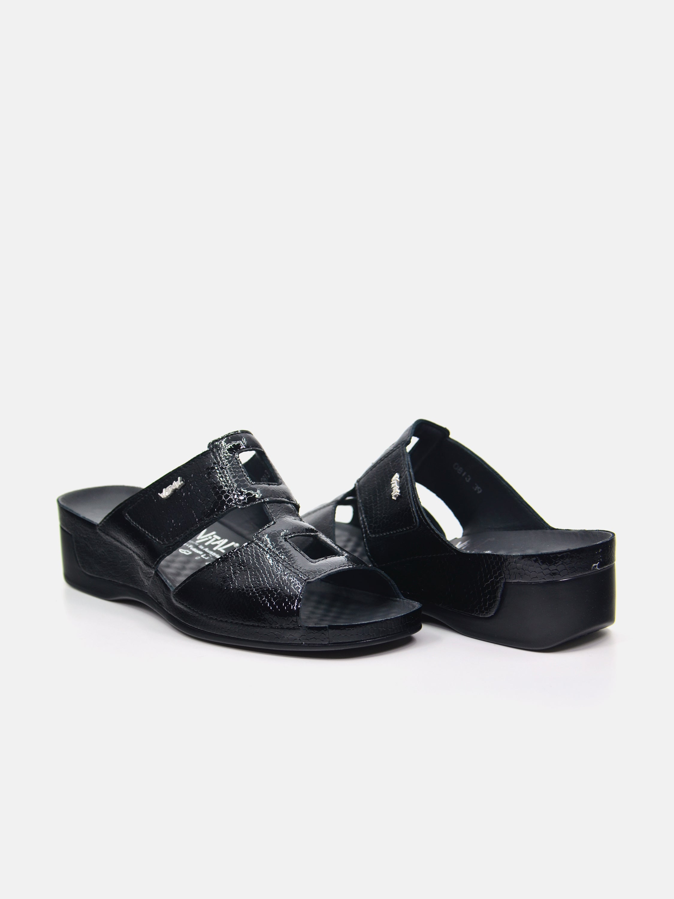 Vital 0813AS Women's Slider Sandals #color_Black