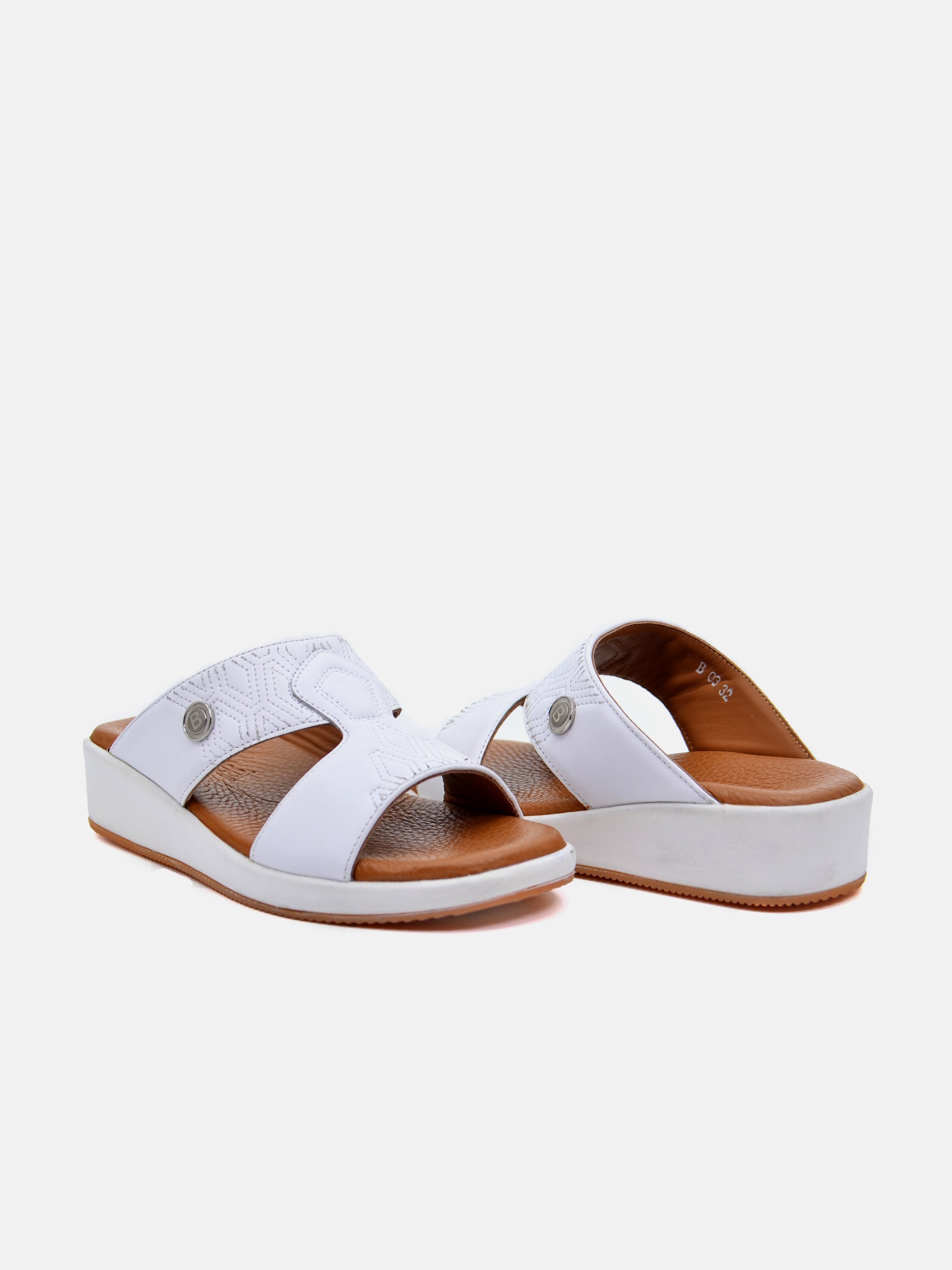 Barjeel Uno B-03 Boys Arabic Sandals #color_White
