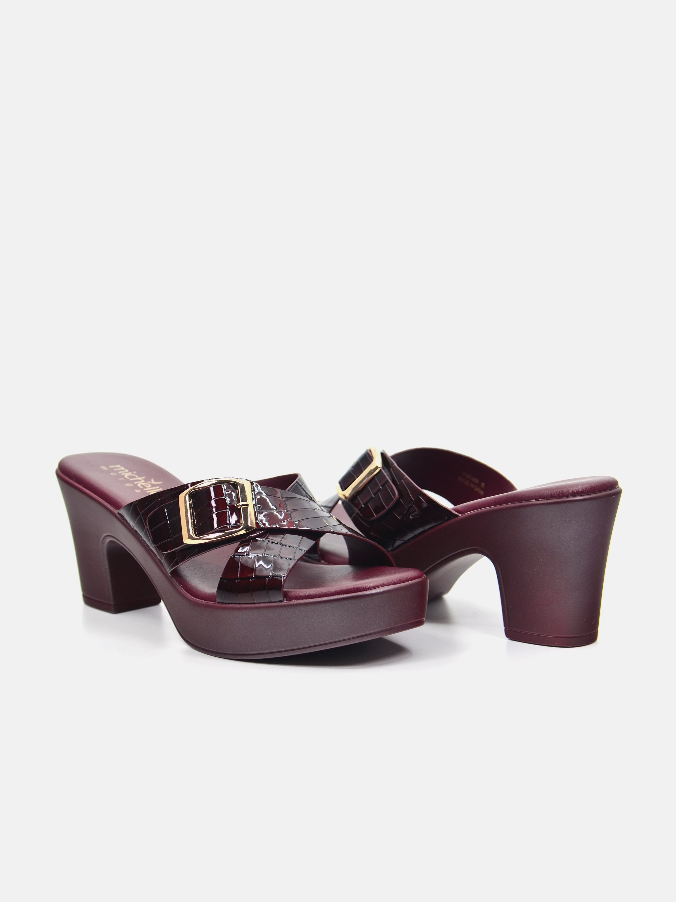 Michelle Morgan 114RJ858 Women's Heeled Sandals #color_Maroon