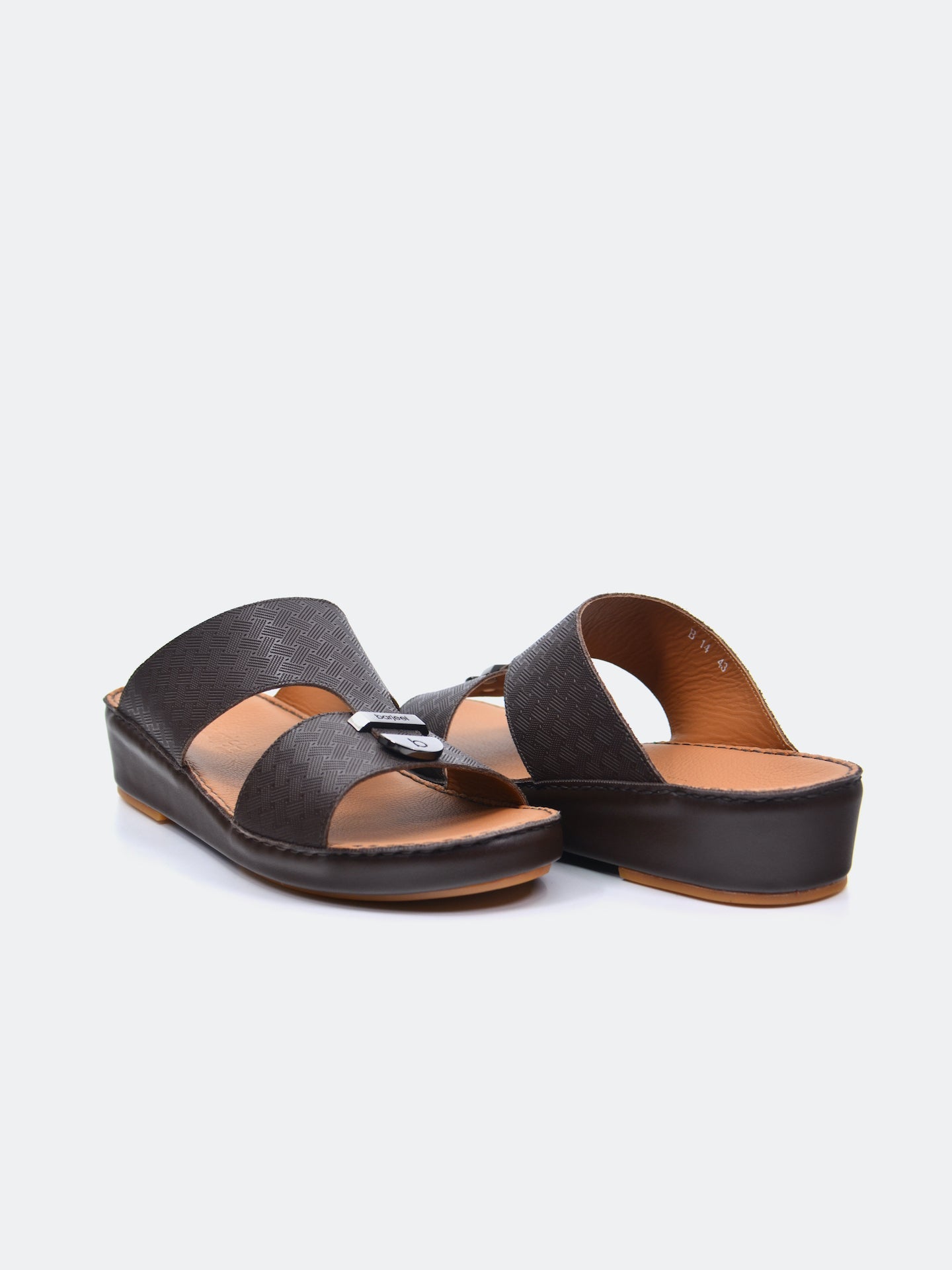 Barjeel Uno B-14 Men's Arabic Sandals #color_Brown