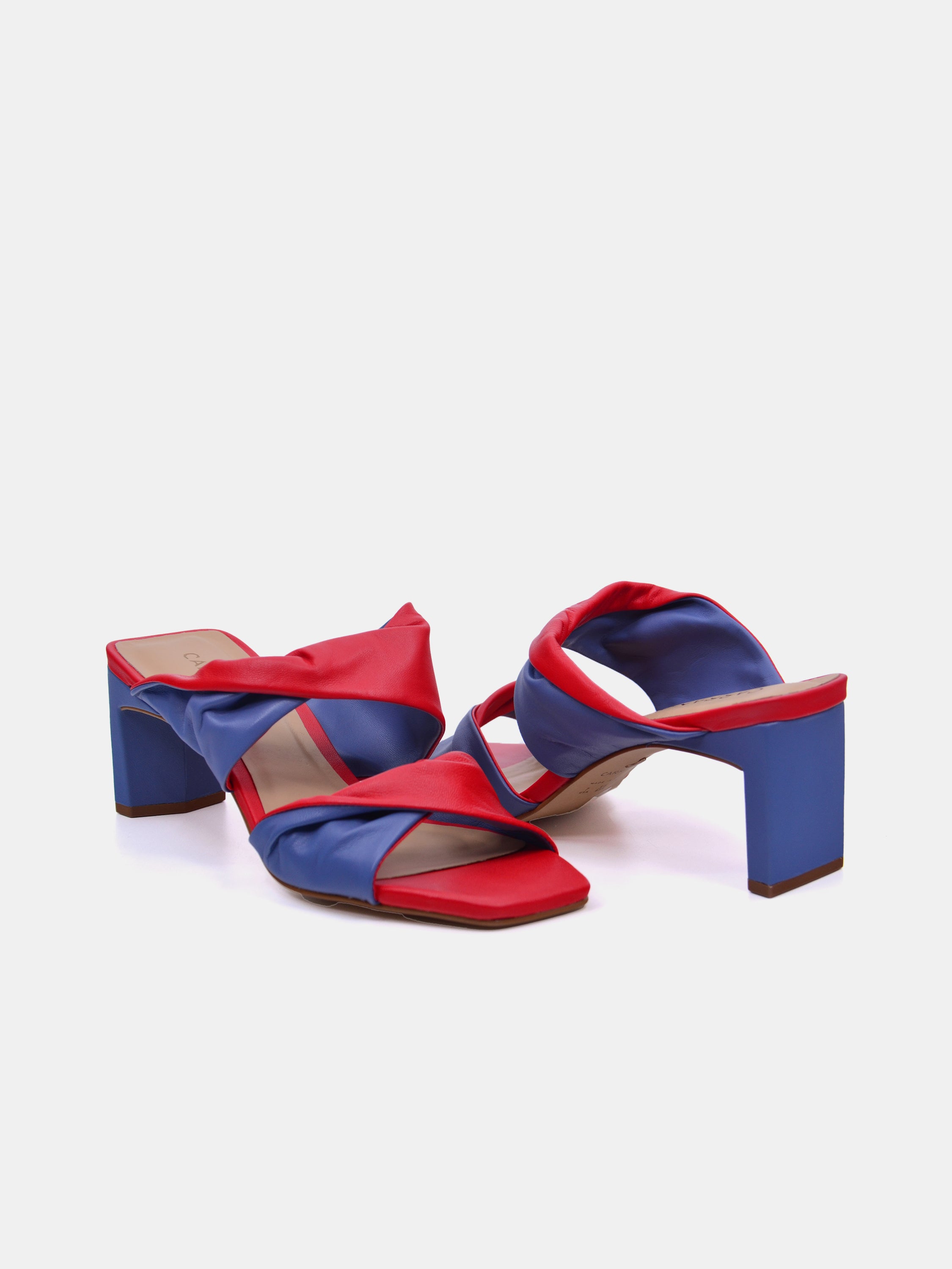 Carrano Women's Duo Twist Middle Leather Sandals #color_Blue