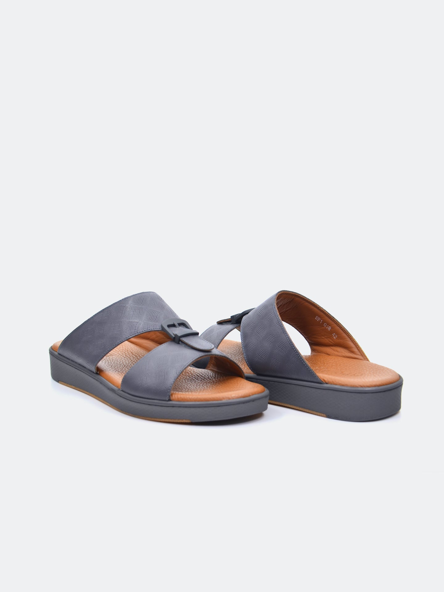 Barjeel Uno SP1-018 Men's Arabic Sandals #color_Gray
