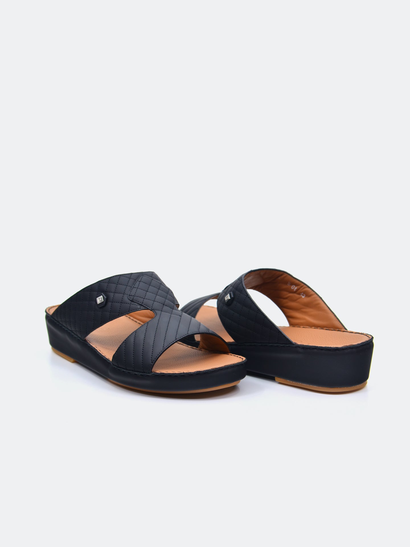 Barjeel Uno B-04 Men's Arabic Sandals #color_Black