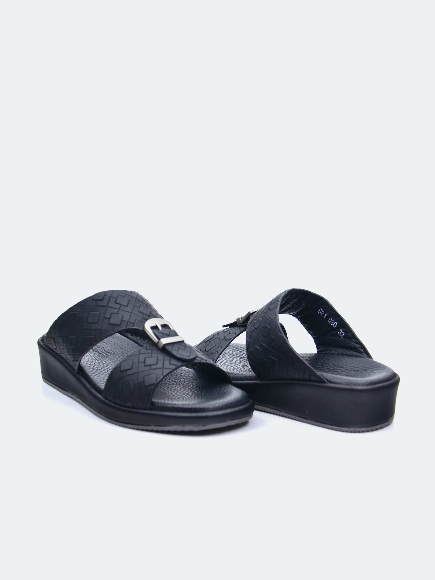 Barjeel Uno SP1-030 Boys Arabic Sandals #color_Black