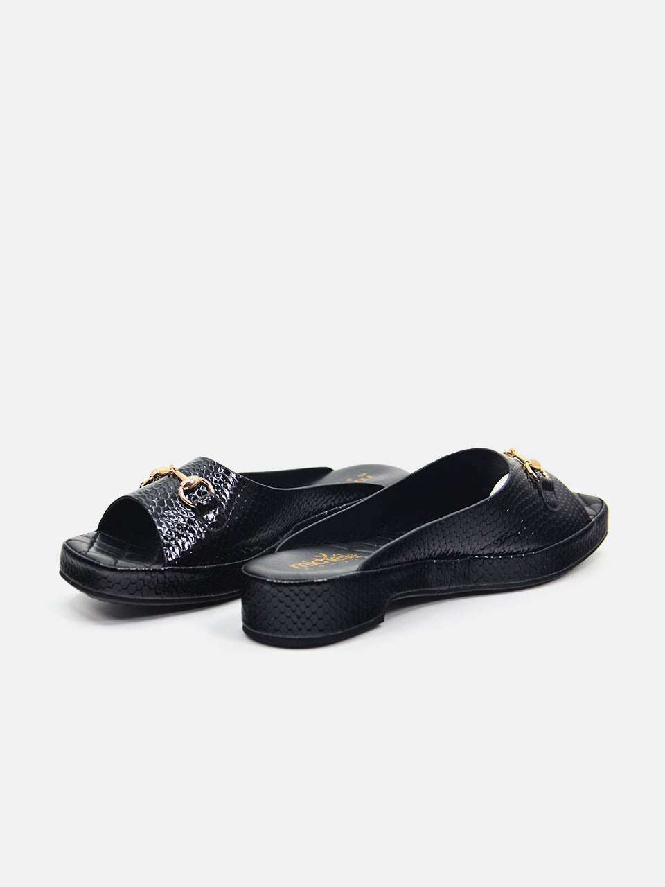 Michelle Morgan 114RJ93E Women's Flat Sandals #color_Black