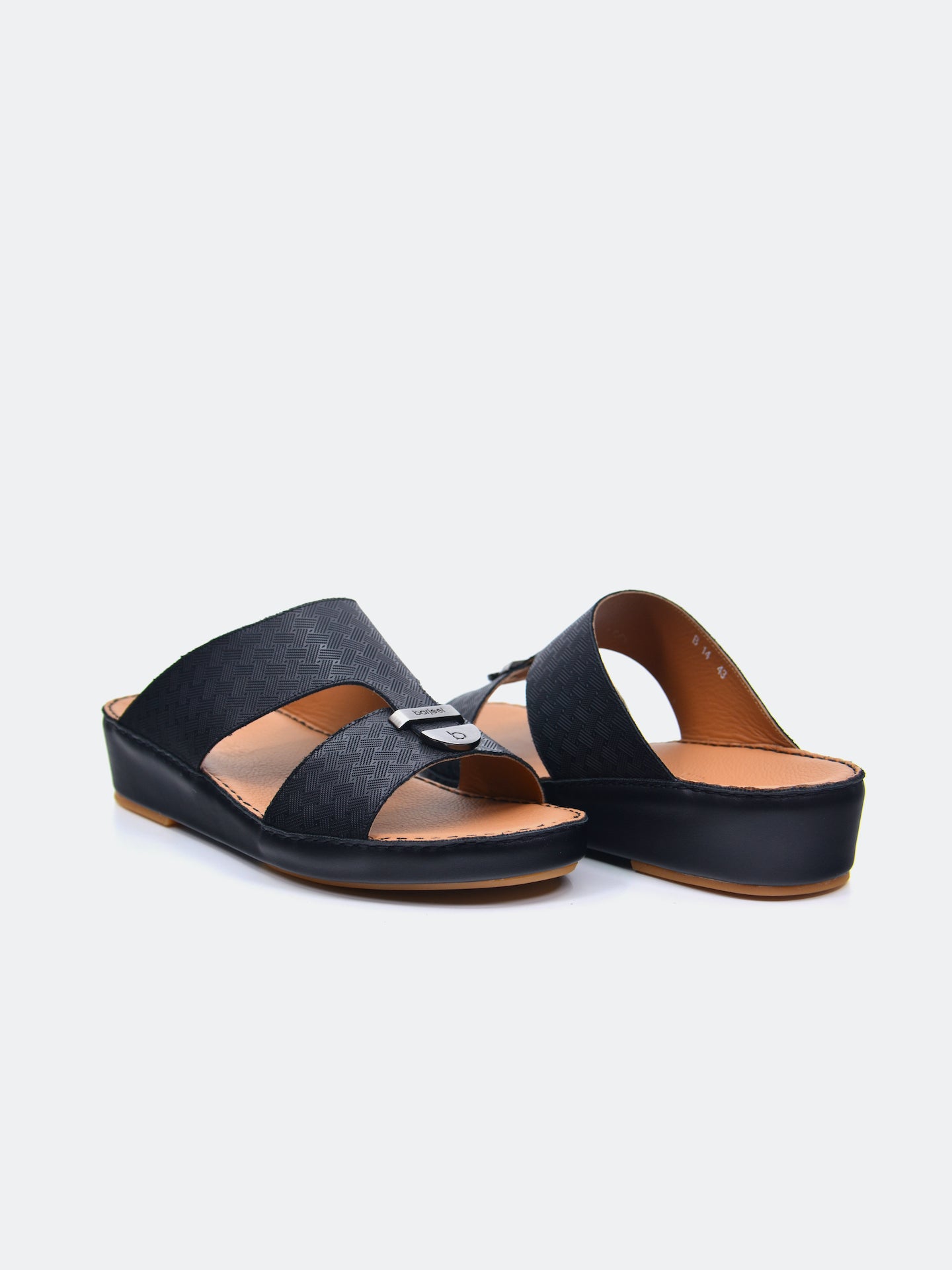 Barjeel Uno B-14 Men's Arabic Sandals #color_Black