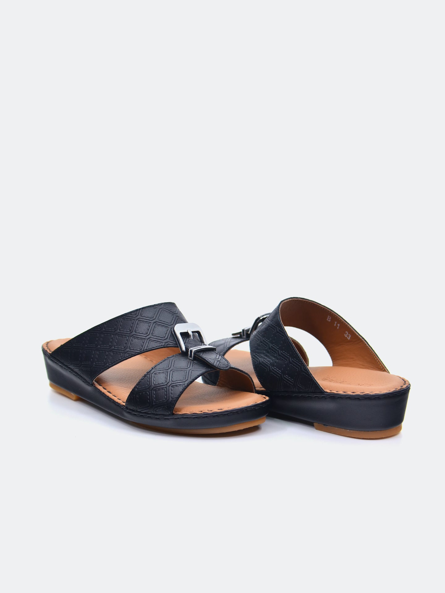 Barjeel Uno B-11 Boys Arabic Sandals #color_Black