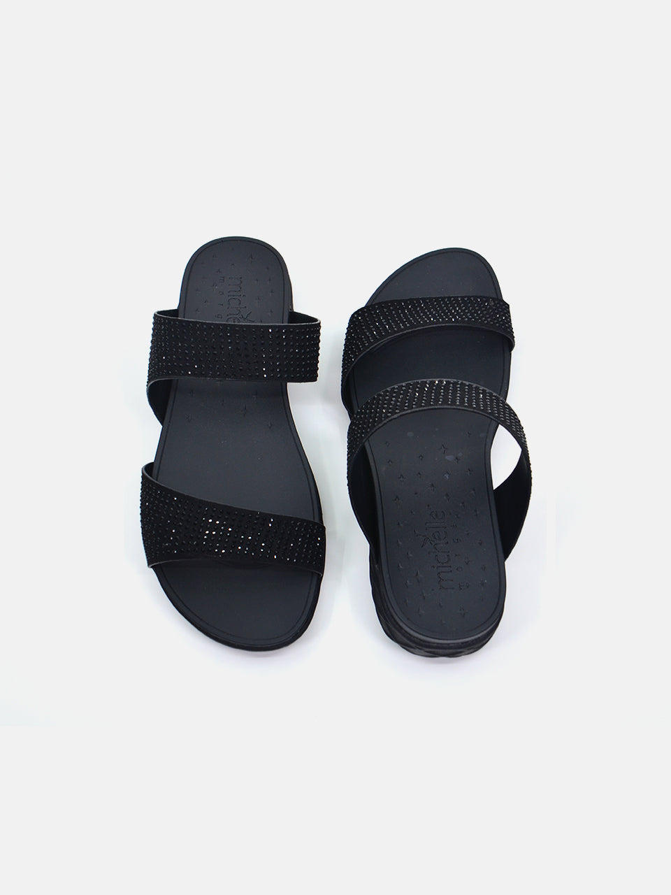 Michelle Morgan 814RJ082 Women's Flat Sandals #color_Black