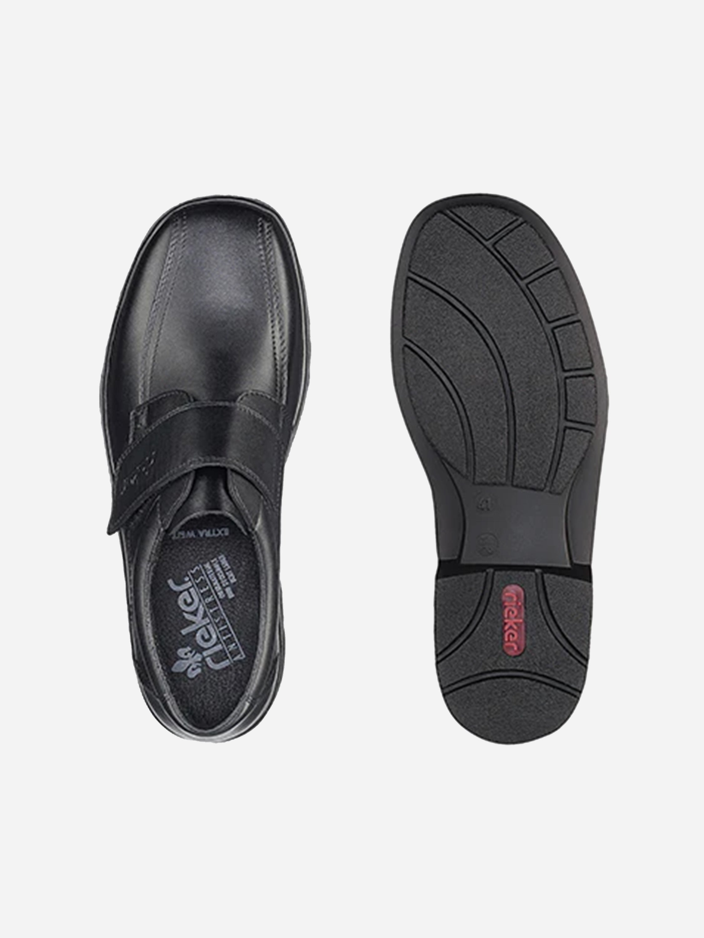 Rieker 020850 Men's Casual Velcro Strap Shoes #color_Black