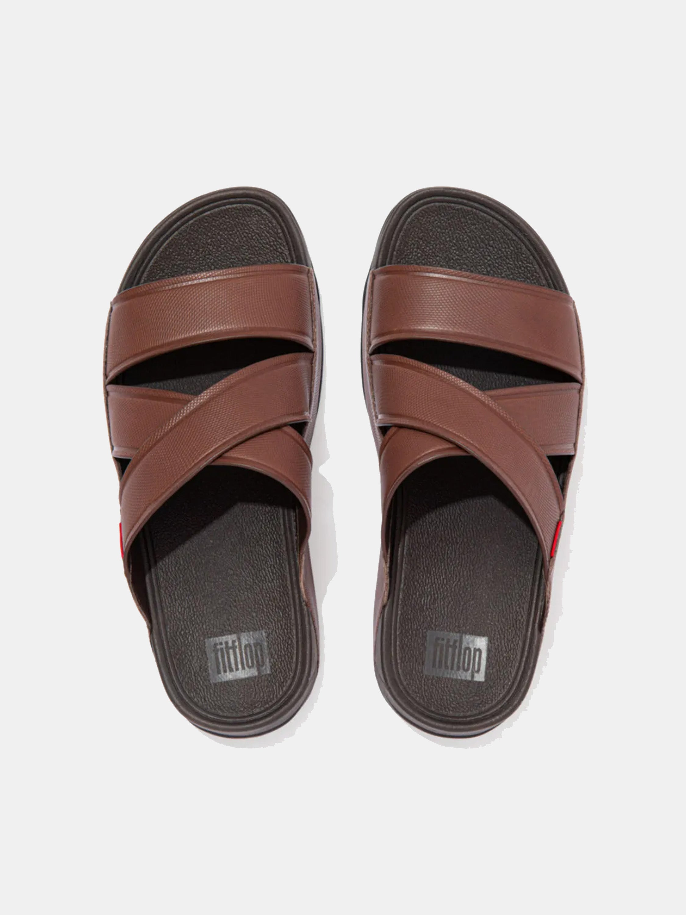 Fitflop Men's Chi Embossed Leather Sandals #color_Brown