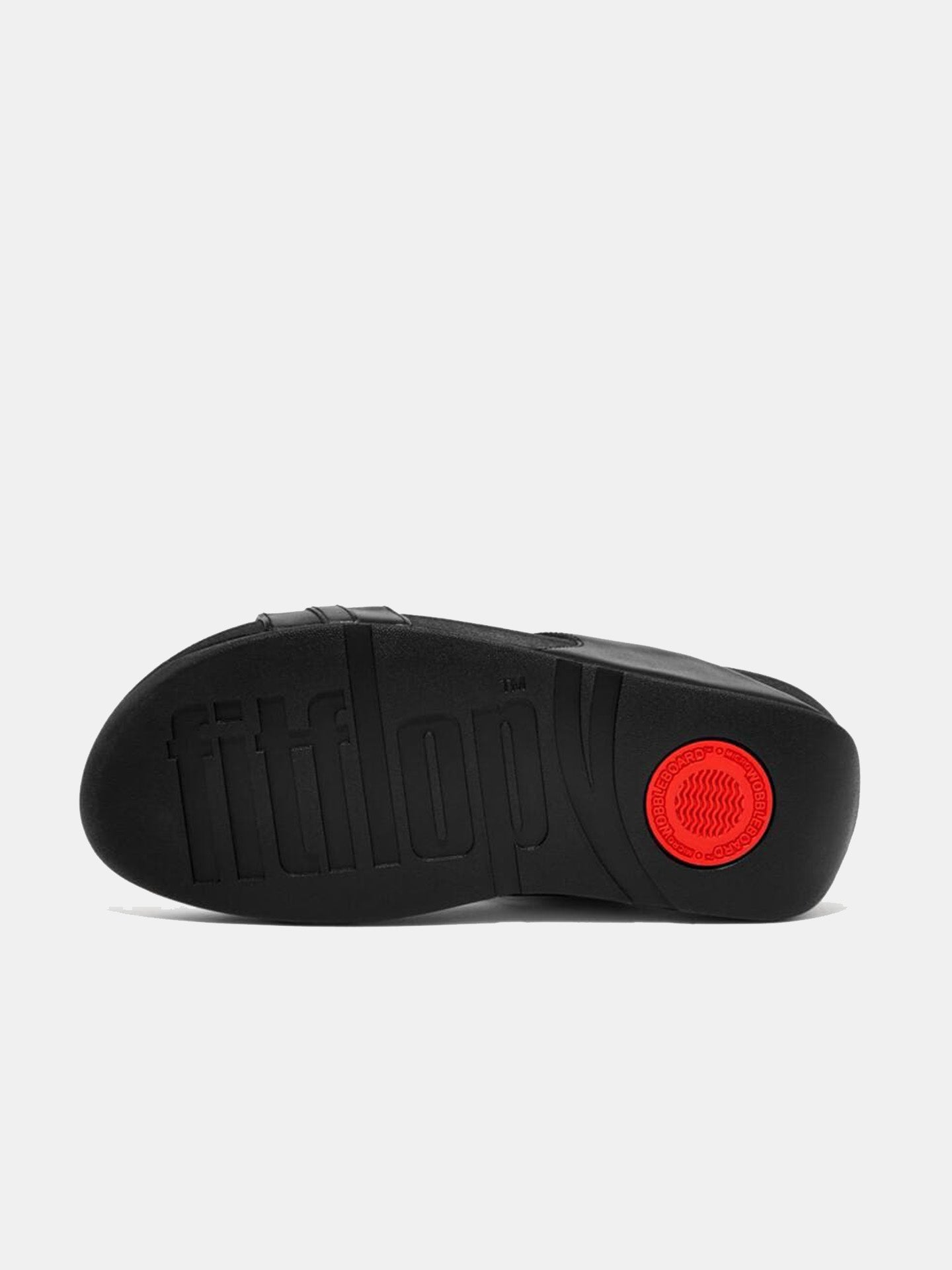 Fitflop Women's Hallye Chain Leather H-Bar Slides #color_Black