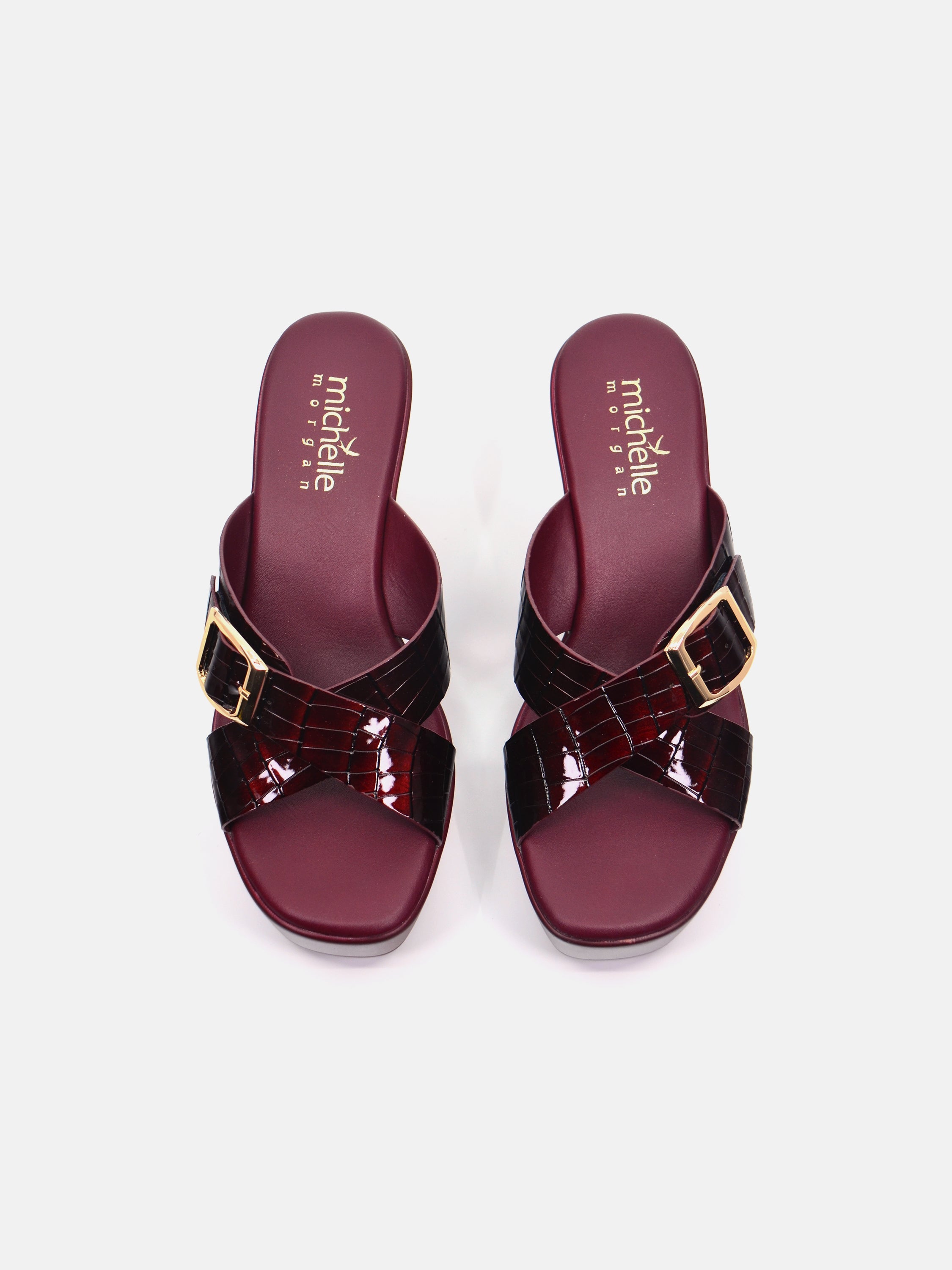 Michelle Morgan 114RJ858 Women's Heeled Sandals #color_Maroon
