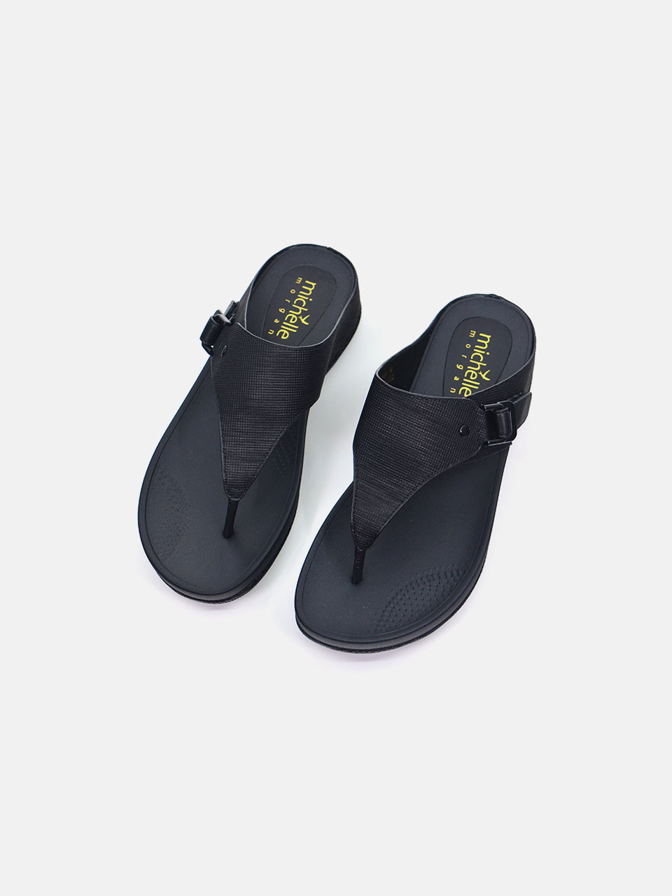 Michelle Morgan 814XY66A Women's Flat Sandals #color_Black