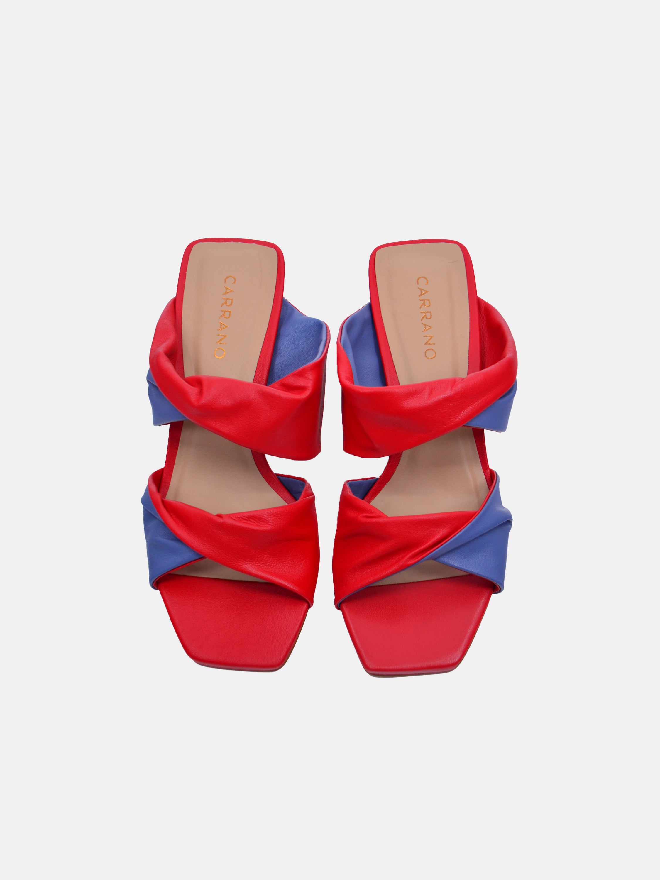 Carrano Women's Duo Twist Middle Leather Sandals #color_Blue