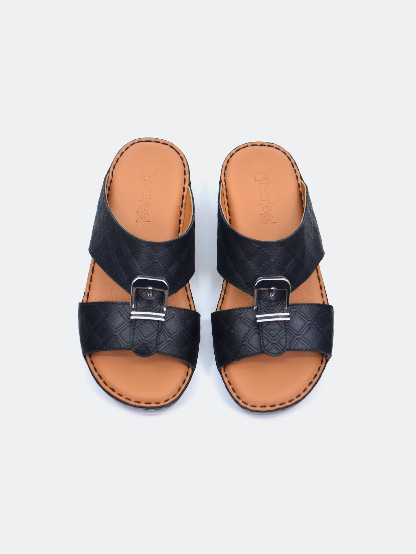 Barjeel Uno B-11 Boys Arabic Sandals #color_Black